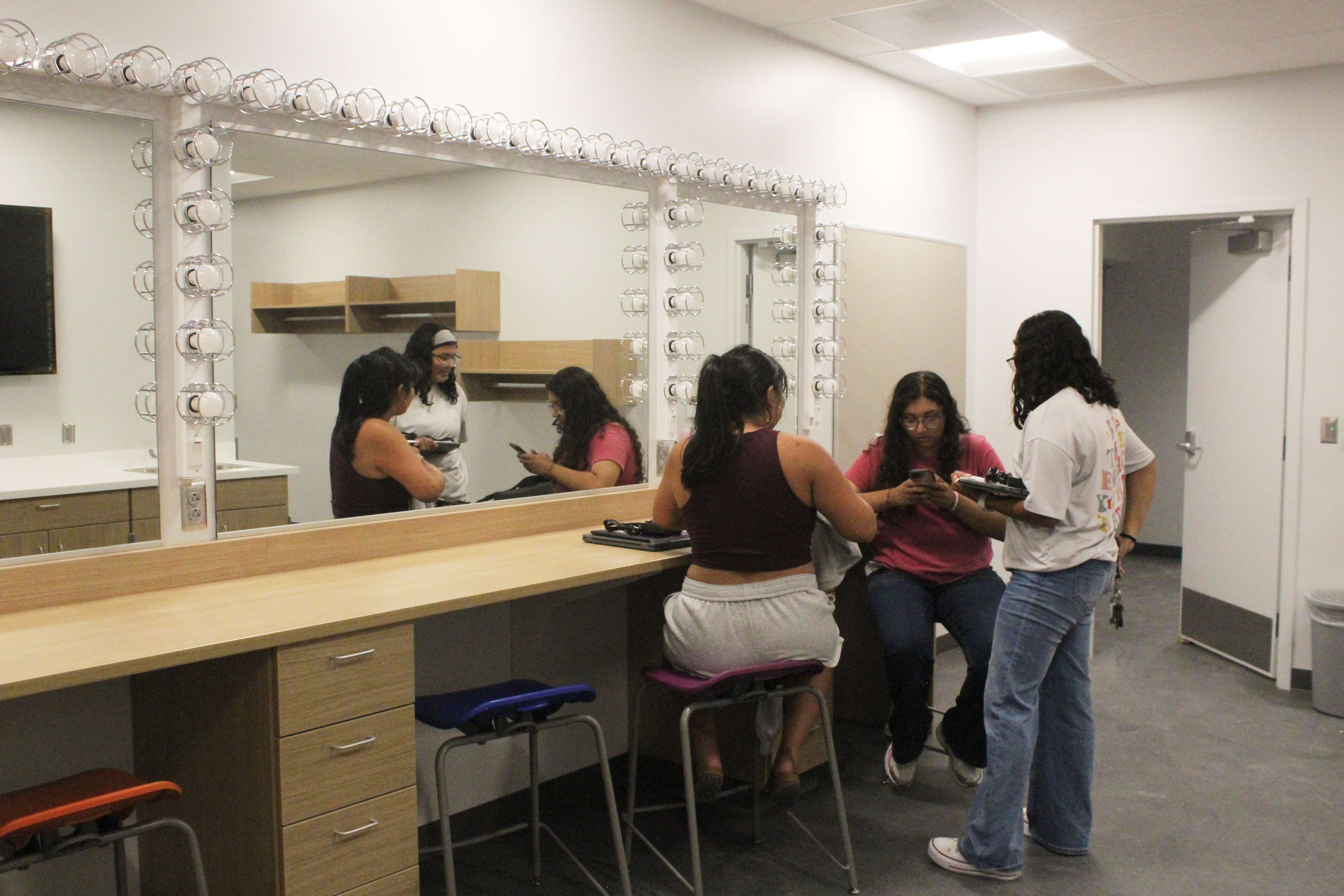 The dressing room adjacent to the performing arts center in the new Hays High School. Photo by Cristina Janney/Hays Post