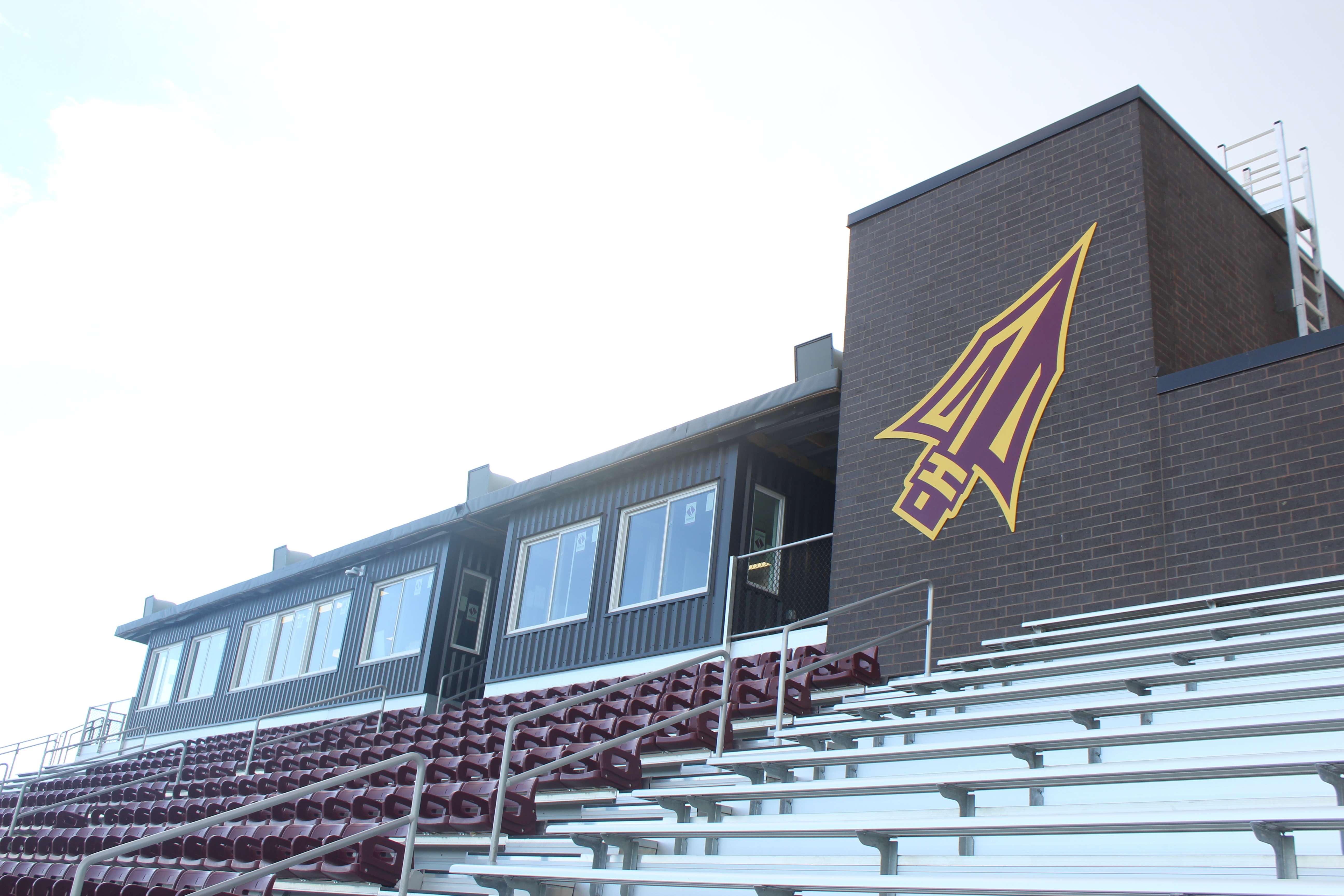 Press box and home stands. Photo by Cristina Janney/Hays Post