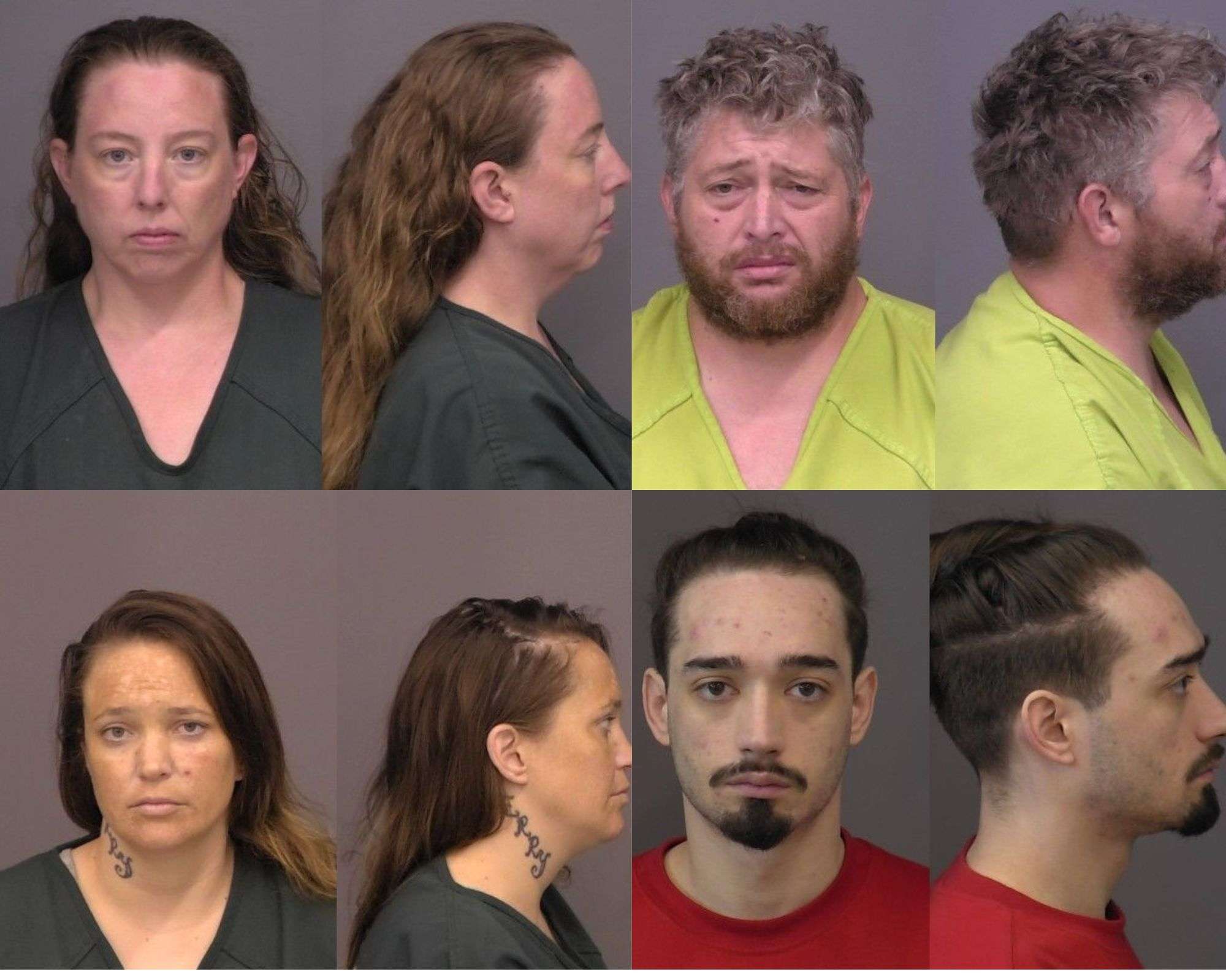 <b>from left to right</b>: (top left) Jacqueline Herwig. (top right) Jeremiah Herwig. (bottom left) Nicole Peterson. (bottom right) Deaven Williamson. Suspects arrested after connection to home burglary. Courtesy of Saline County Sheriff's Office