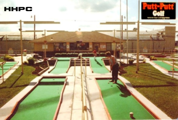 Putt-Putt Golf & Games - looking west at clubhouse & game room - 1101 E. 30th (1986-1997) Phil & Cindy Schmitt owners (with signage). Courtesy of the Conard-Harmon Collection.
