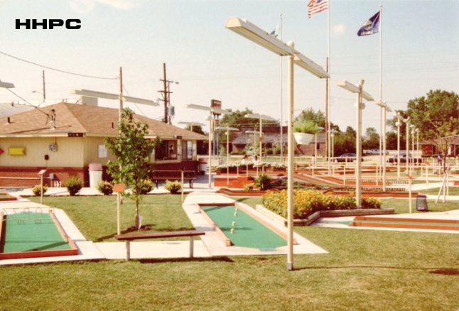 Putt-Putt Golf & Games - looking north with clubhouse & game room - 1101 E. 30th - (1986-1997) Phil & Cindy Schmitt owners. Courtesy of the Conard-Harmon Collection.