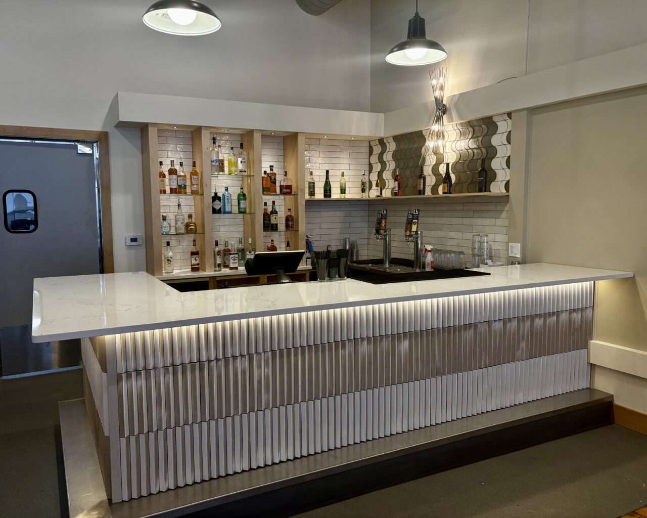 A bar at the event center next to Gella's Diner and LB Brewing in Hays. Photo by Tony Guerrero/Hays Post