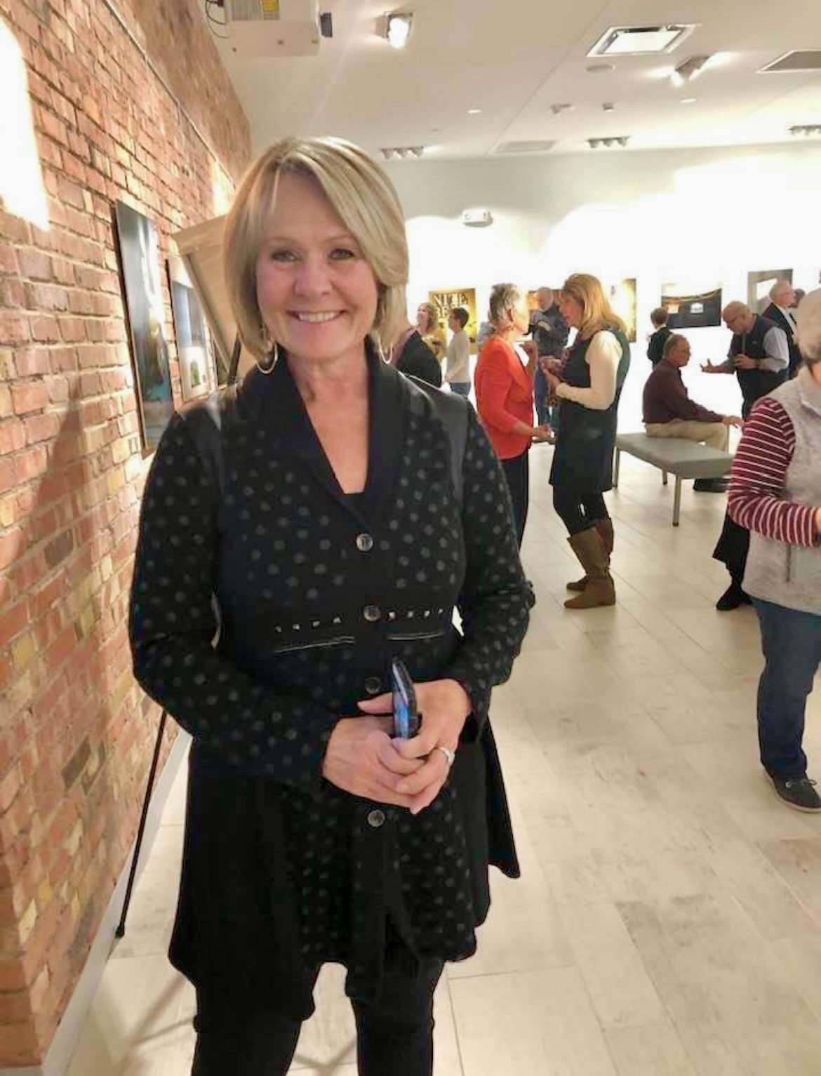 Brenda Meder at one of the many art walks she has organized and attended. The Hays Art Walks expanded under her direction from twice a year to quarterly.&nbsp; Courtesy photo