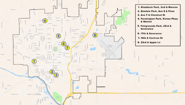 Stormwater projects indicated by the city that could reduce impacted area. (Graphic courtesy City of Hutchinson)