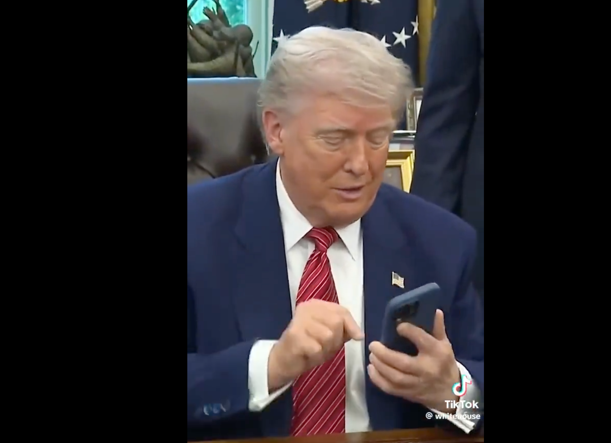 Image of President Trump from the White House TikTok account