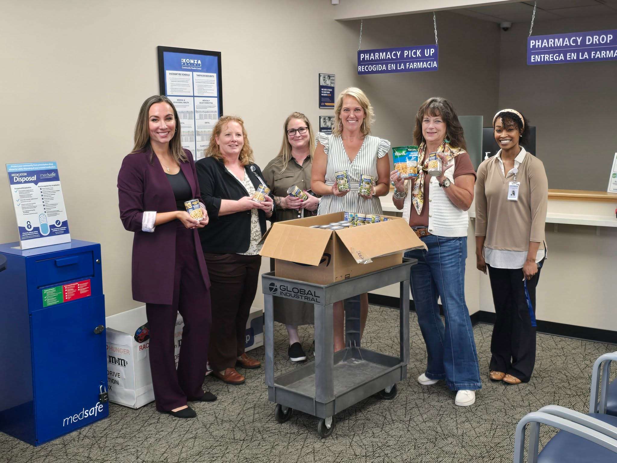 Junction City Area Chamber of Commerce's Business During Hours event - Attendees brought food to donate to the Konza Cupboard. 