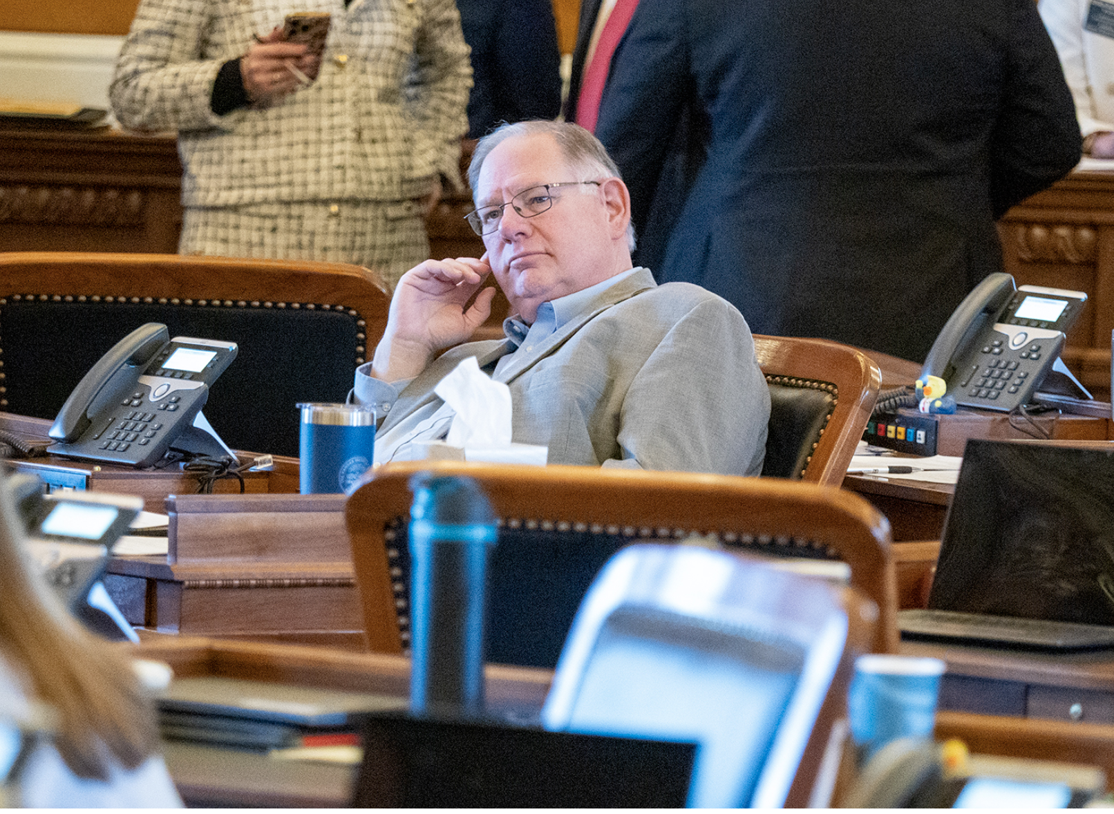  Kansas House Speaker Dan Hawkins, R-Wichita, says in an interview with ALEC that one of his objectives will be to reduce overall state spending by $200 million and target Medicaid for spending cuts during the 2026 legislative session. (Sherman Smith/Kansas Reflector)