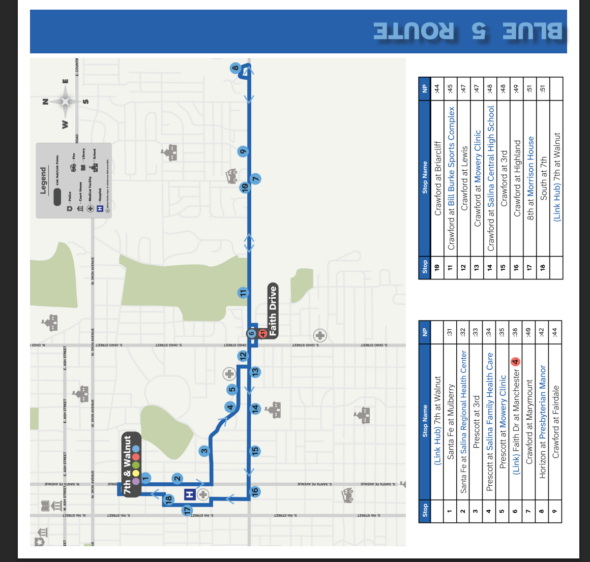 OCCK <b>Blue</b> route #5. Screenshot from the Salina City Commission packet Monday, August 25, 2025.