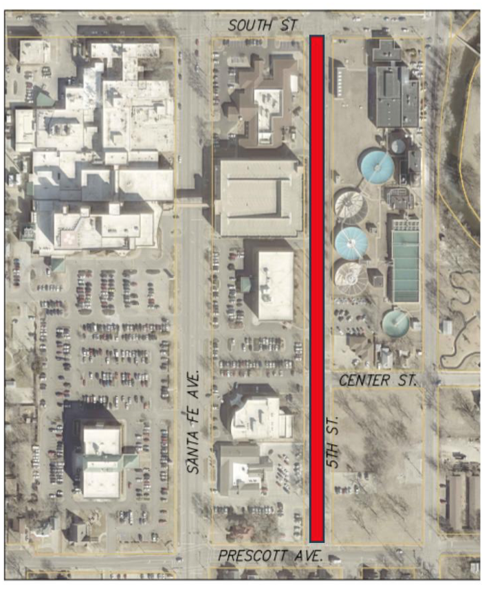 Parking restrictions along 5th Street, between Prescott Ave, and South St. Courtesy of City of Salina.