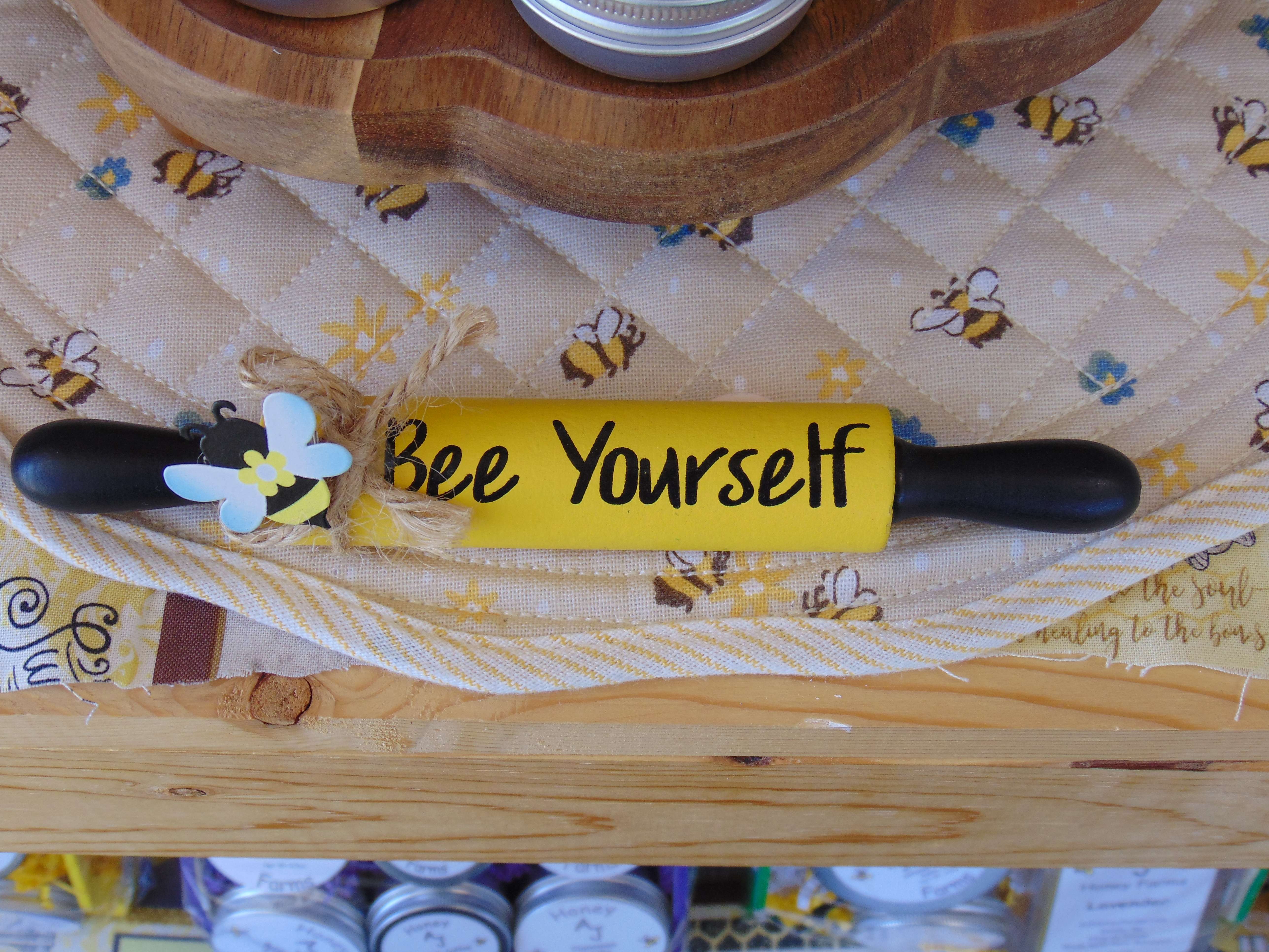 "Bee Yourself" dough roller inside AJ Honey Farms on 901 N. 9th St. Suite A. Photo by Nicolas Fierro