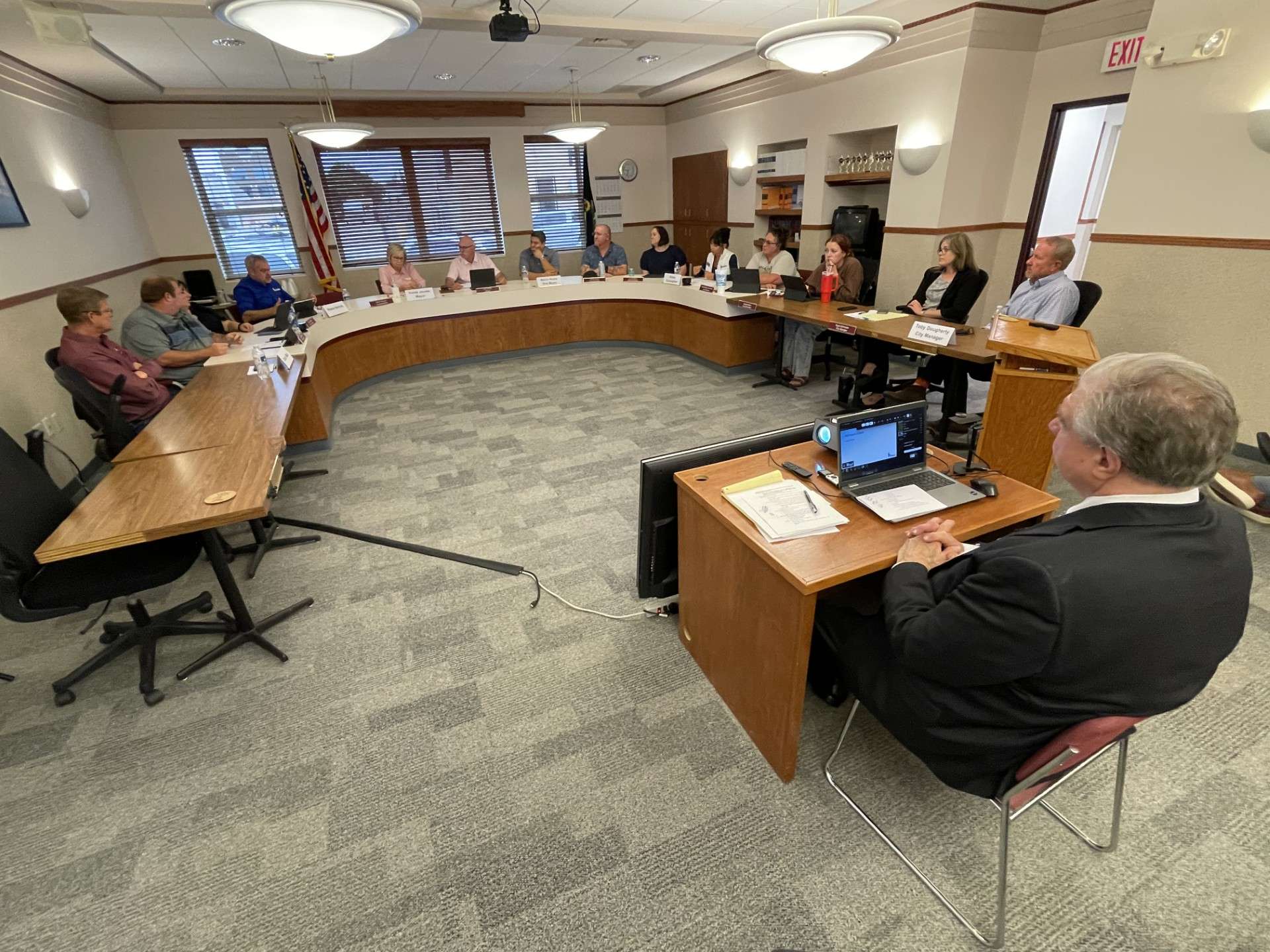 Wednesday's joint meeting of the governing bodies of Hays and Russell to discuss updates to the R9 long-term water supply project. Photo by Becky Kiser/Hays Post