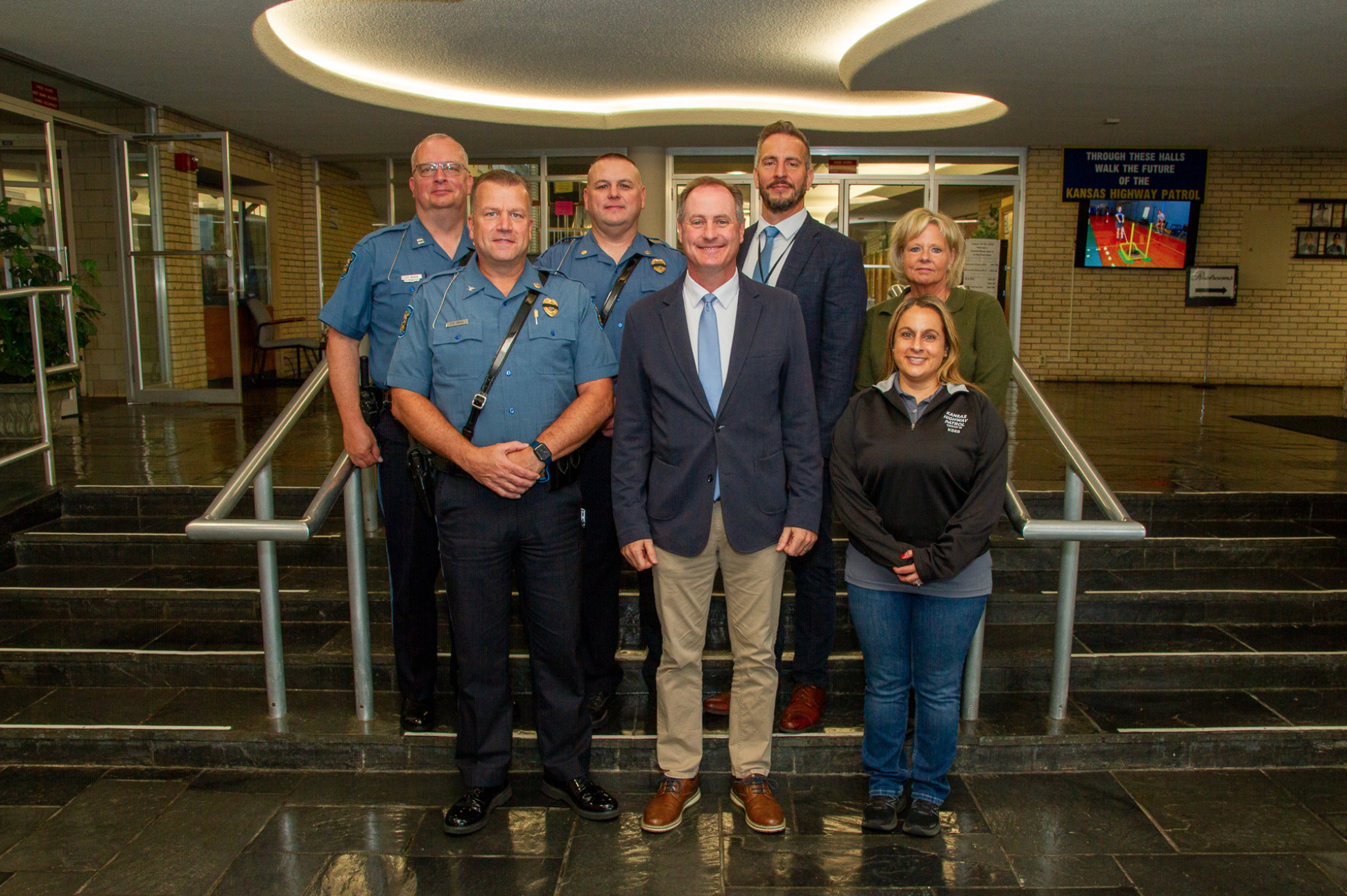 Kansas US Rep. Tracey Mann and the Kansas Highway Patrol Troop J in Salina. Courtesy of Kansas Highway Patrol
