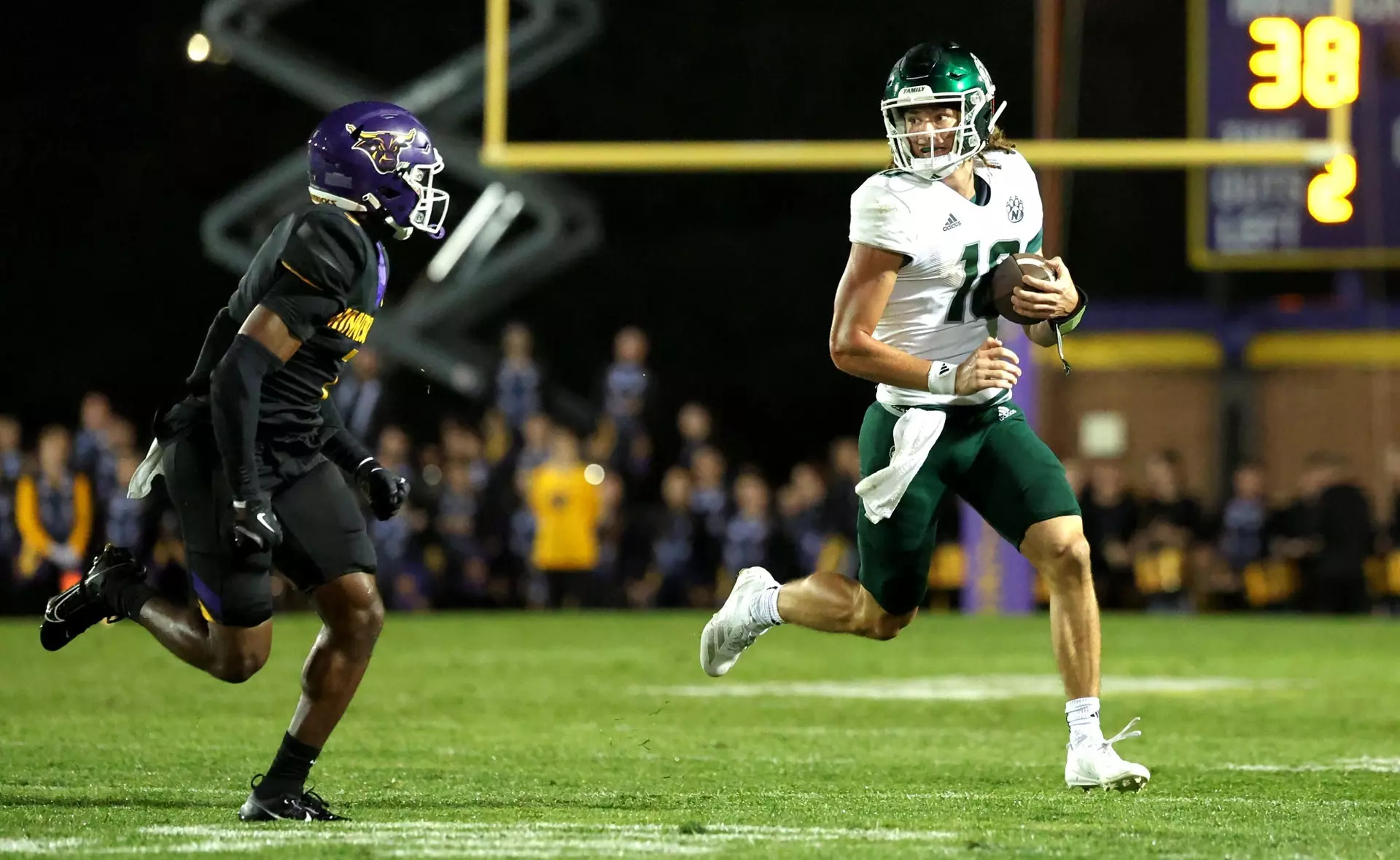 Northwest redshirt freshman Zechariah Owens (10) scored both touchdowns for the Bearcats as Northwest fell to Minnesota State 38-14/ Photo courtesy of Northwest Athletics
