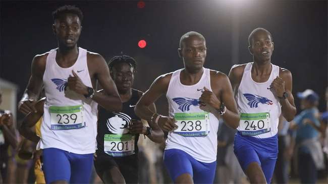 (l to r) Titus Kiprotich, Dennis Cheruiyot and Cornelius Kogo all return to lead the defending Region 6 champion Blue Dragon men's cross country team heading into Friday's opener with the Terry Masterson Twilight Classic at Fun Valley.