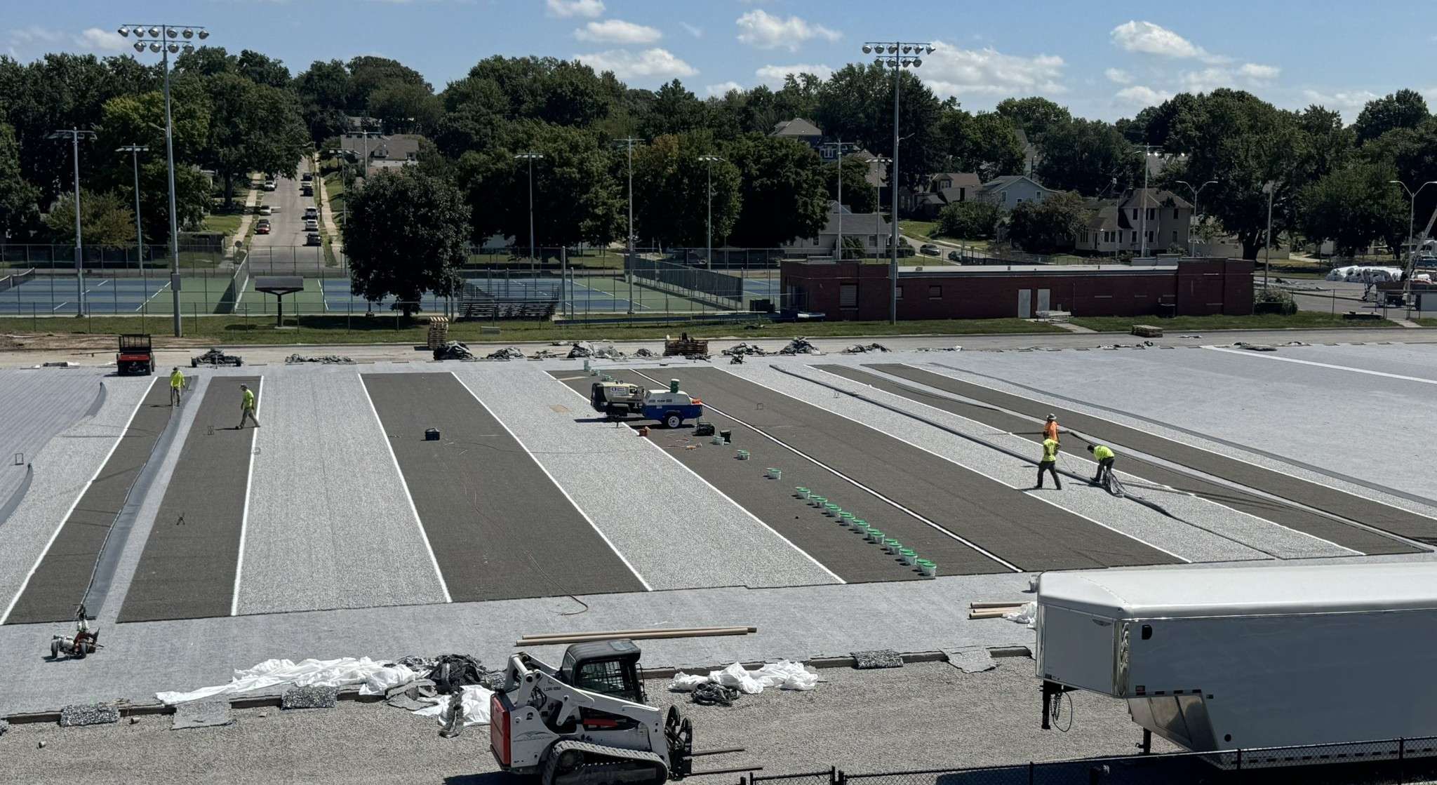 After many delays turf finally began being laid at Noyes Field at Central High School in St. Joseph on Thursday/ Photo courtesy of David Lau- Central Athletic Director on X