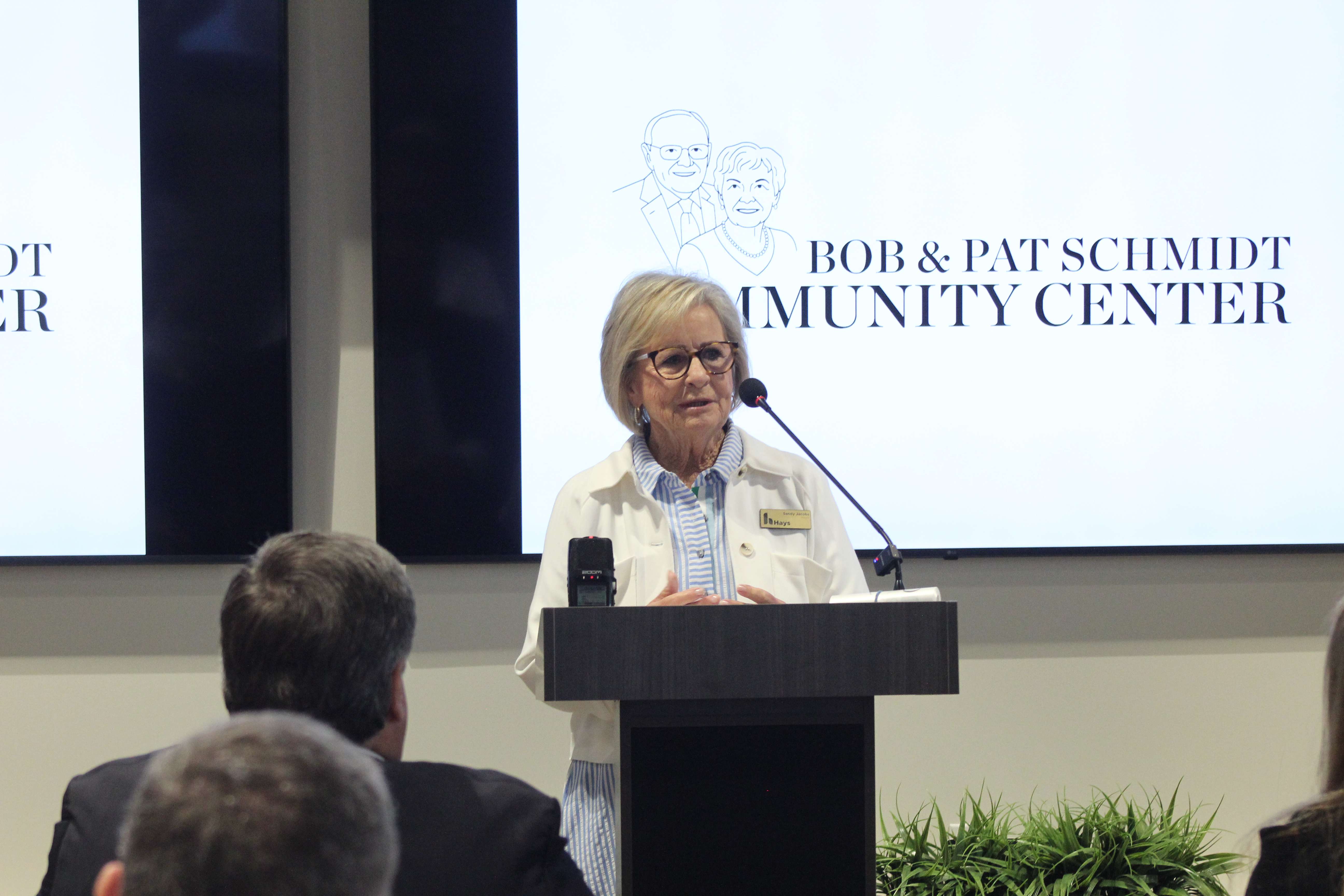 Hays Mayor Sandy Jacobs said the community center was the realization of a campaign promise to provide an upgraded space for the community's seniors. Photo by Cristina Janney/Hays Post