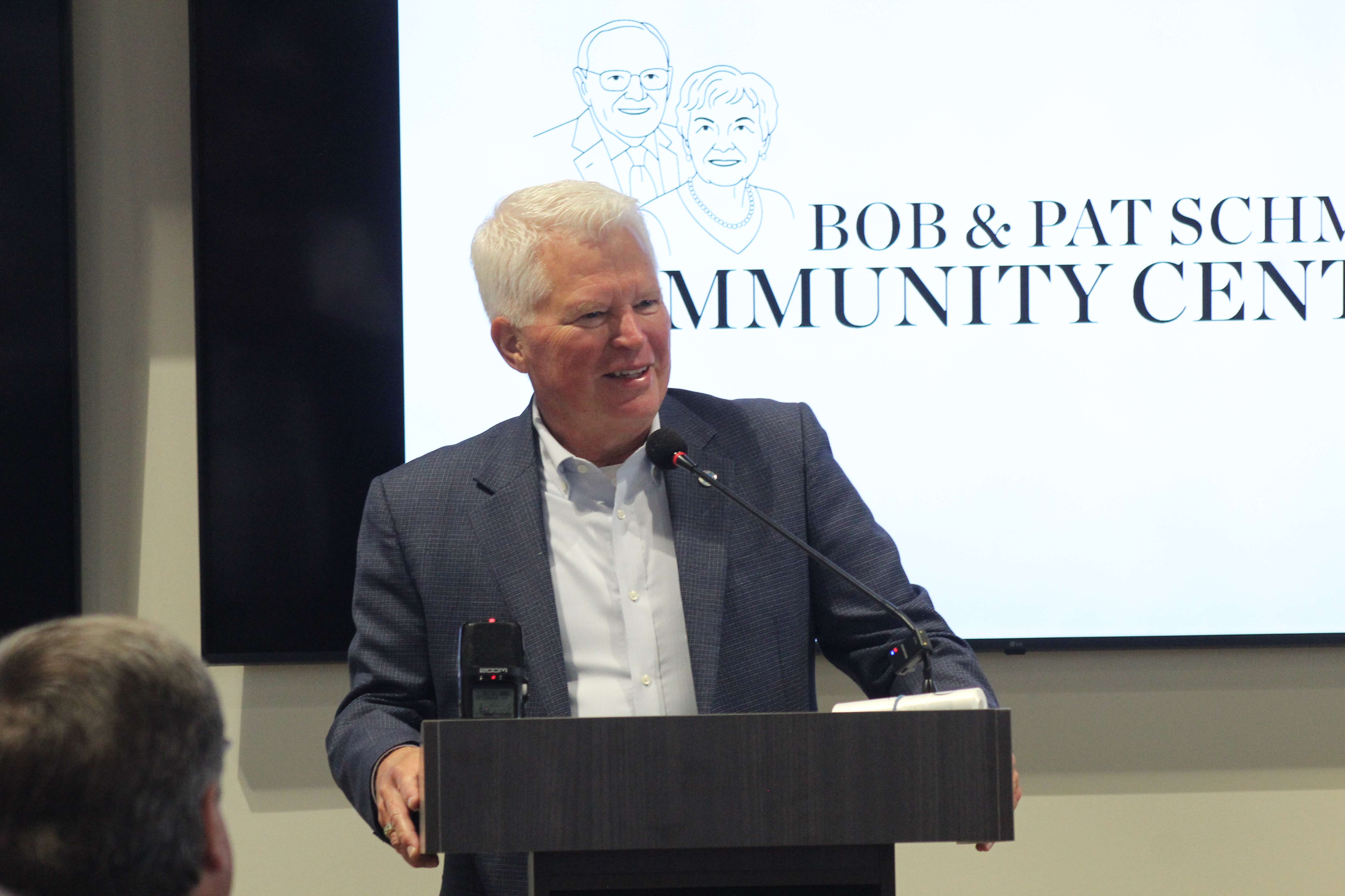 Gary Shorman, board chairman for the Schmidt Foundation, said the community center is an example of what makes Hays special. Photo by Cristina Janney/Hays Post