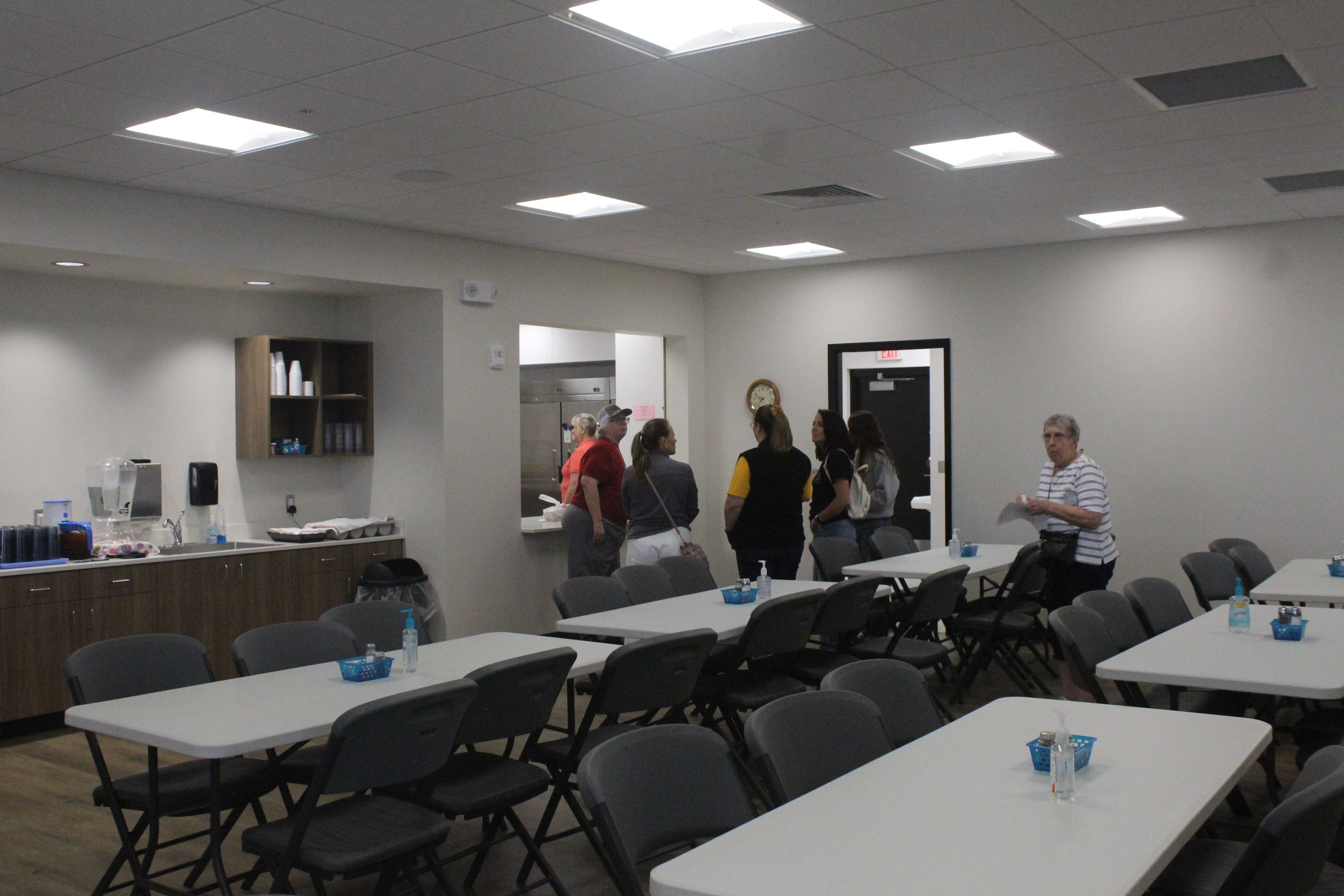 The window at the rear of this room provides access to a new commercial kitchen, which the senior center can utilize for its meal program and can be used as a catering kitchen for community center events in the main gathering space. Photo by Cristina Janney/Hays Post