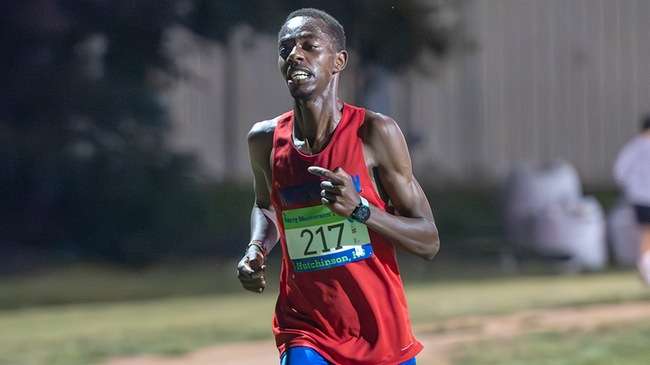 Blue Dragon sophomore Cornelius Kogo was named the KJCCC Men's Cross Country Runner of the Week on Tuesday after winning the Terry Masterson Twilight Classic last Friday at Fun Valley. (Andrew Carpenter/Digital Fox Photography)