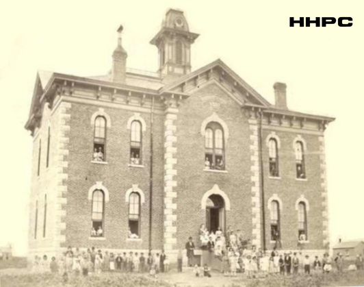 Sherman Street School - 1876 - 227 E. Sherman - faced Maple St. (first public school opened in 1874) (photo by Jackson). Courtesy of the Conard-Harmon Collection.