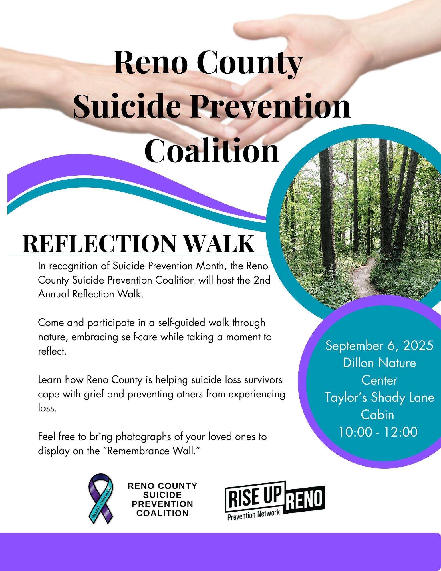 Reno County Suicide Prevention Coalition Reflection Walk