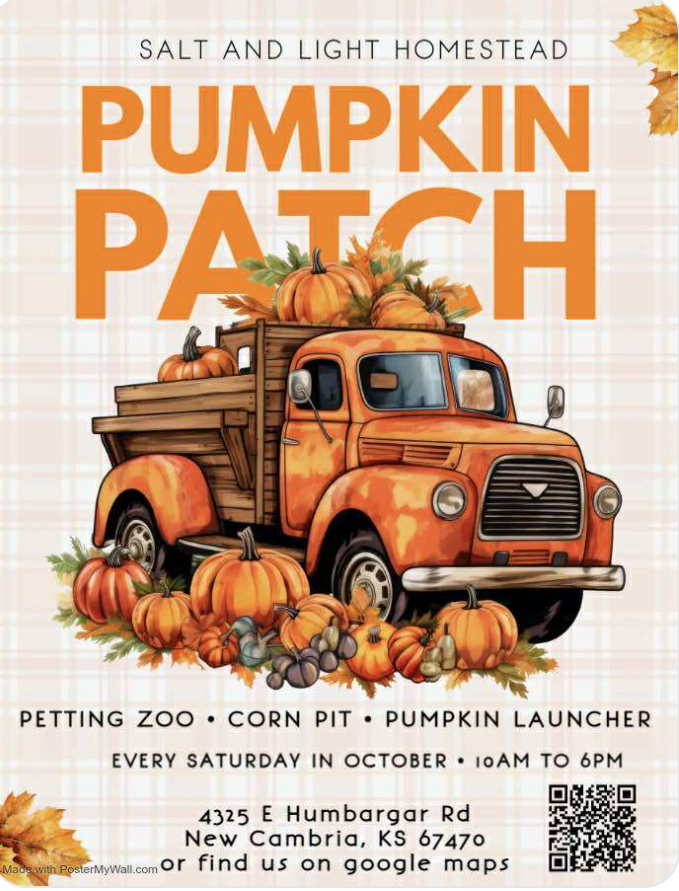 "Pumpkin Patch" event flyer. Courtesy of Salt & Light Homestead.