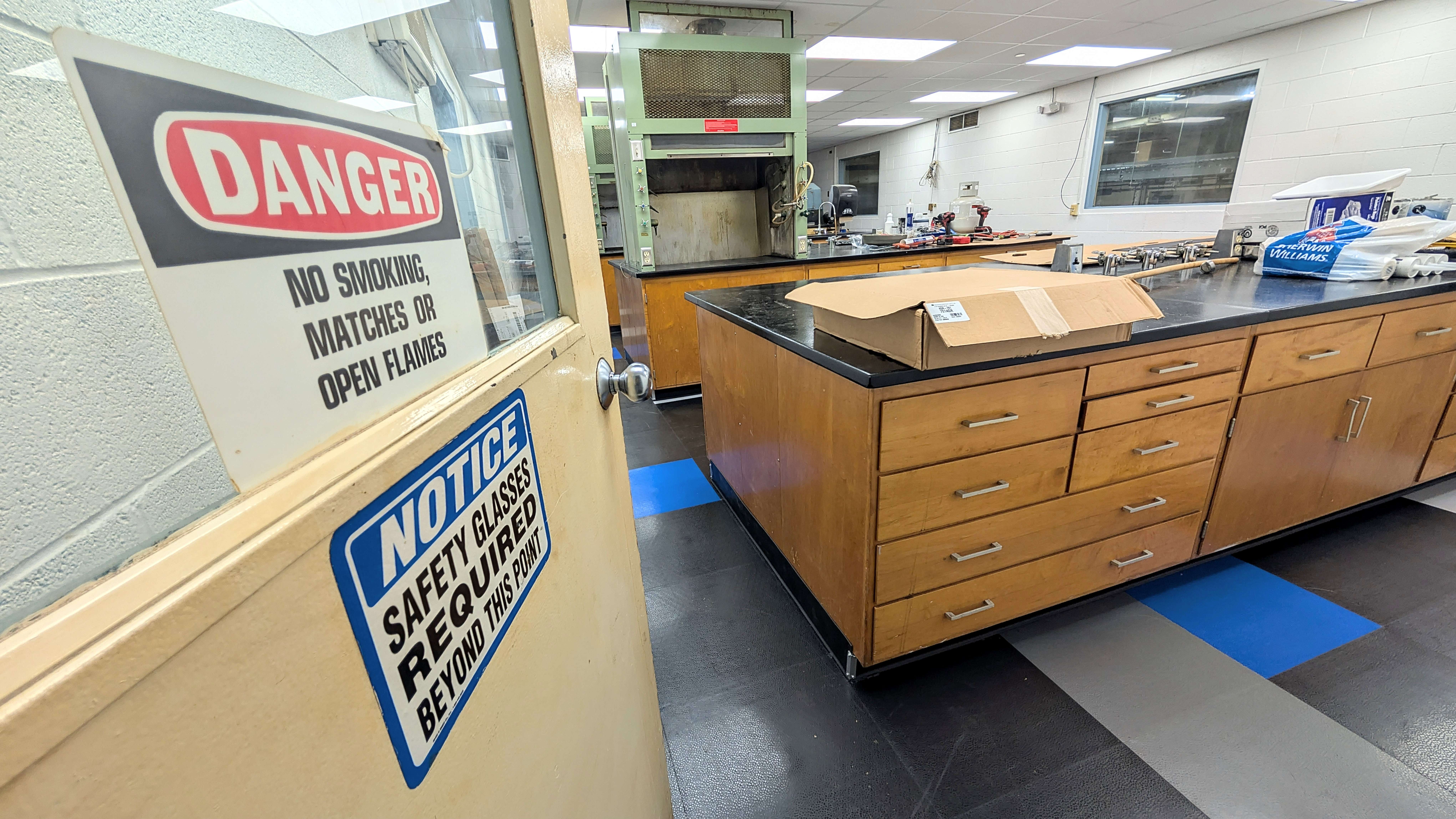 The new second-floor laboratory at Fuller Industries Inc. is taking shape as remodeling efforts continue. The new space will be used for procedure control work and, down the road, research and development.