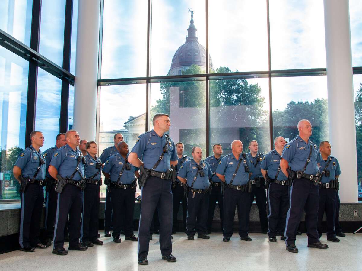 25 law enforcement officers reclassified to State Trooper. Courtesy of Kansas Highway Patrol
