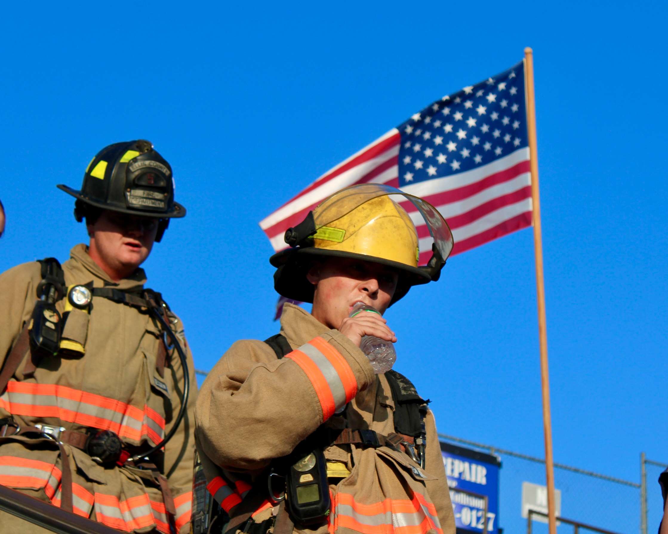 Firefighters&nbsp;at the 9/11 Memorial Stair Climb. Photo by Tony Guerrero/Hays Post
