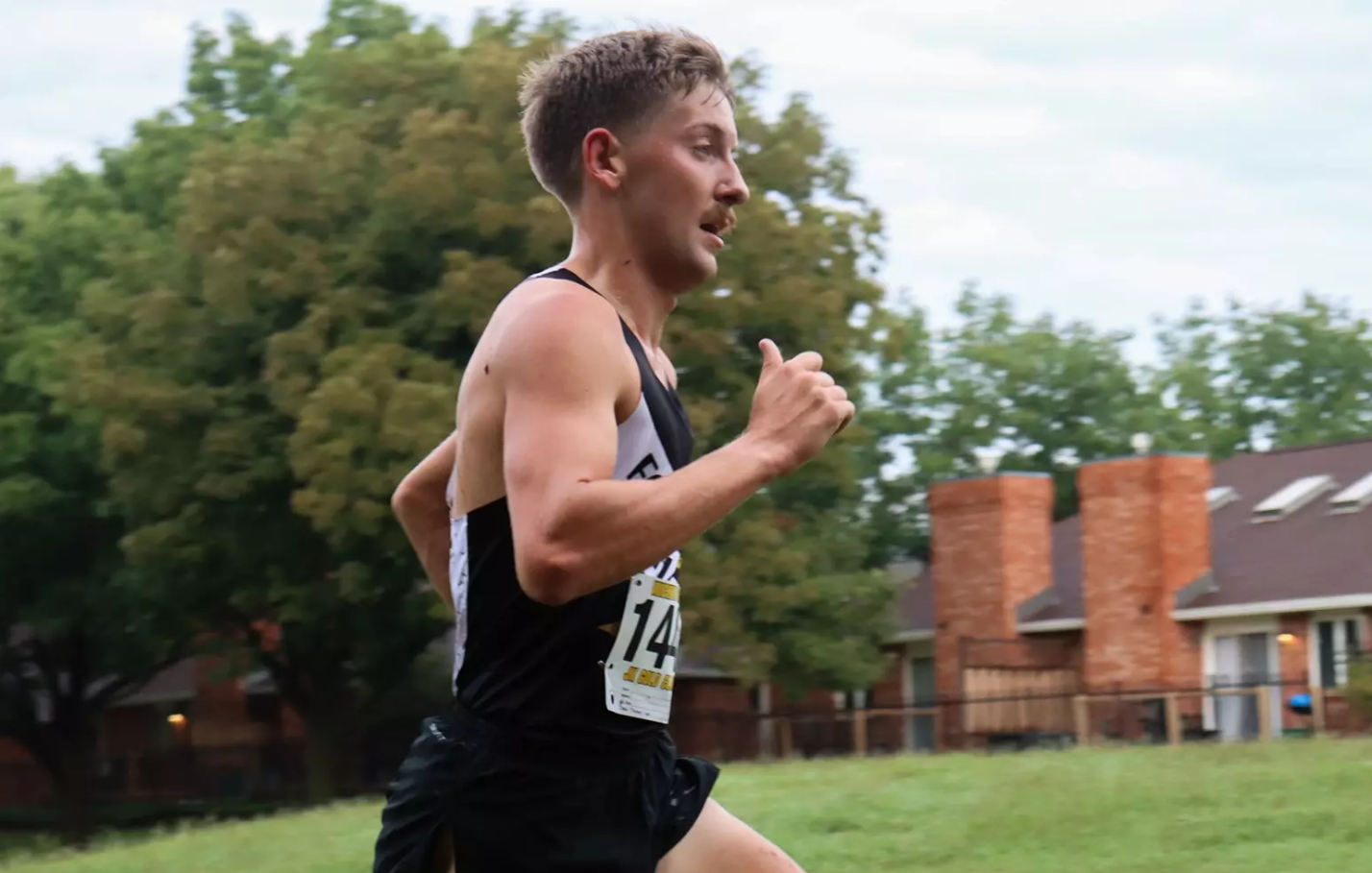 FHSU's Christian Darrah was the top non-DI runner at the JK Gold Classic hosted by Wichita State on Saturday, September 6, 2025. (FHSU Athletics photo/Daniel Little