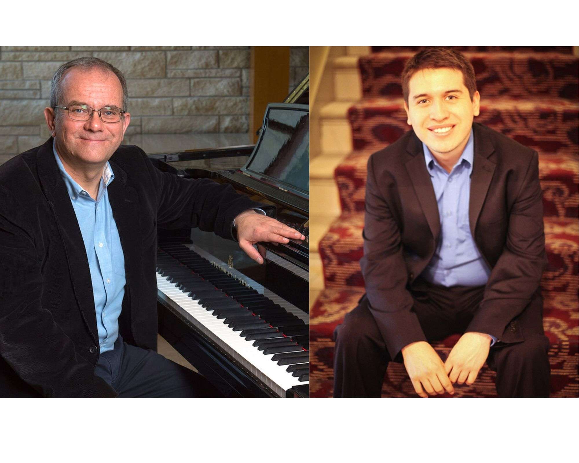 Pianists Slawomir Dobrzanski (left) and Alfonso Hernandez (right) to perform piano duet recital at the&nbsp;<b>Sandzén Gallery&nbsp;</b><b>(401 N. 1st St.)</b>&nbsp;on&nbsp;<b>Sunday, September 21</b>&nbsp;at&nbsp;<b>2:00 pm</b>. Courtesy of Birger Sandzen Memorial Art Gallery