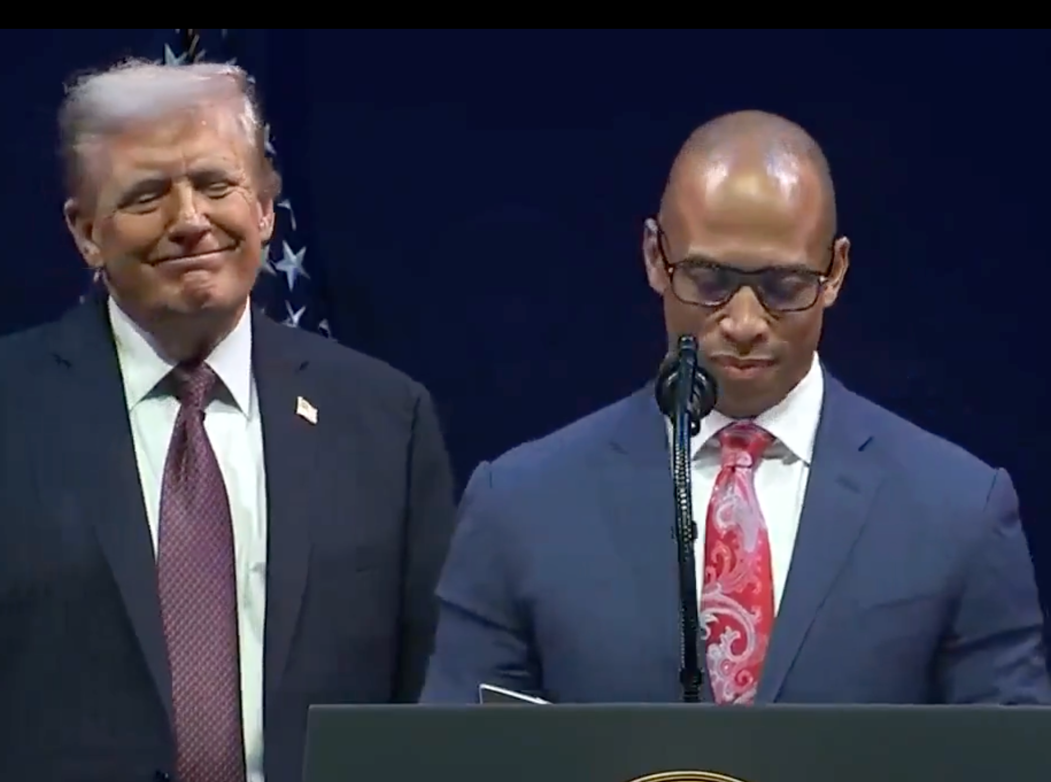 President Trump and&nbsp;Secretary of Housing and Urban Development Scott Turner-image from White House video