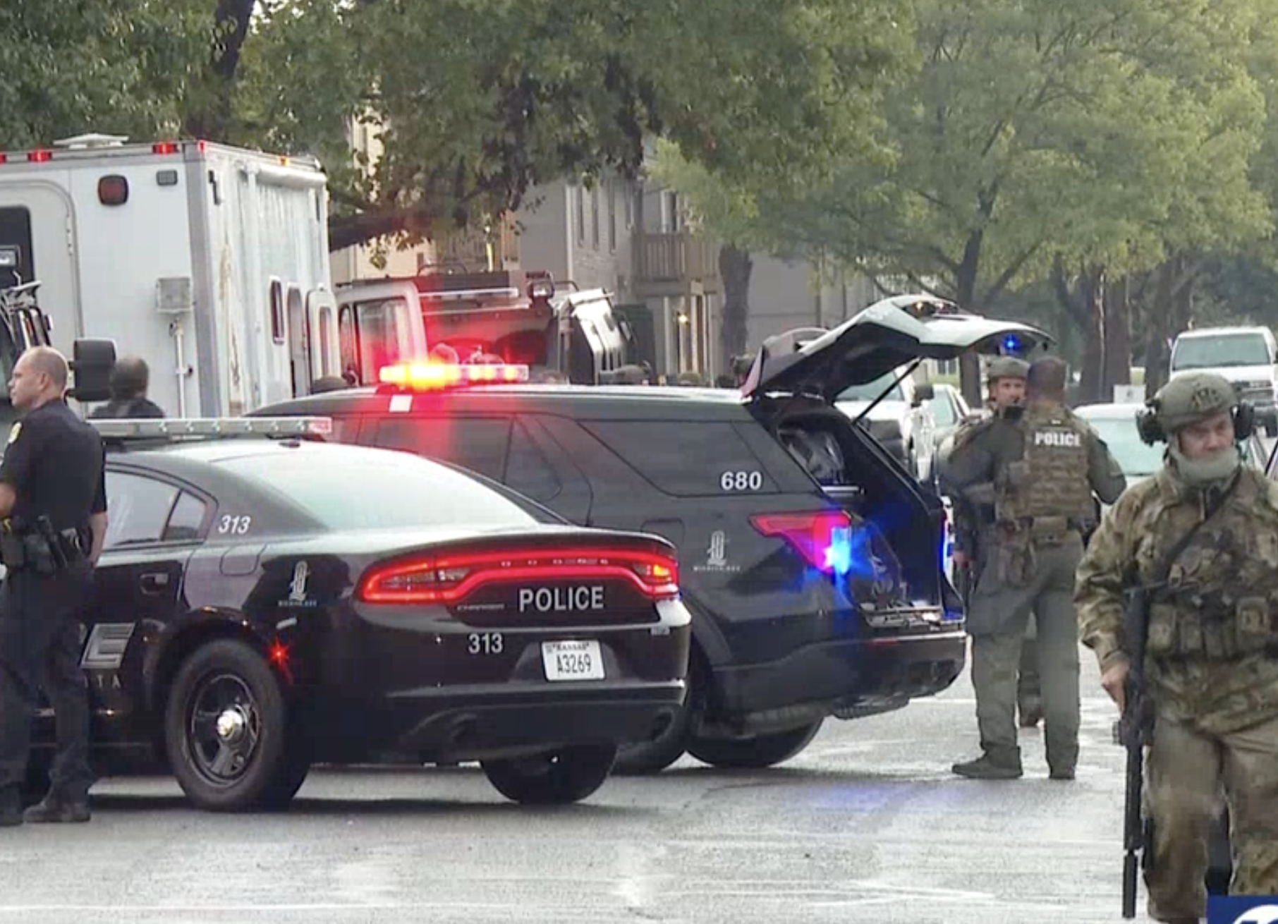 Police on the scene of the standoff - photo courtesy KWCH
