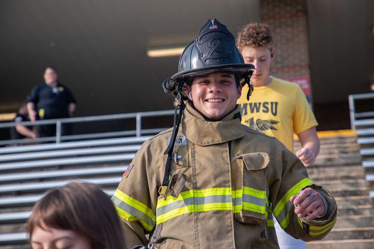 MoWest students and St. Joseph community members participate in the annual stair climb event honoring the attacks in New York on September 11th, 2001 at Spratt Stadium/ Photo courtesy of MoWest