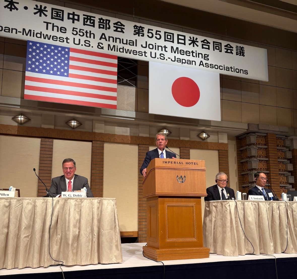 Gov. Pillen addresses attendees at the Japan-Midwest U.S. Association Meeting
