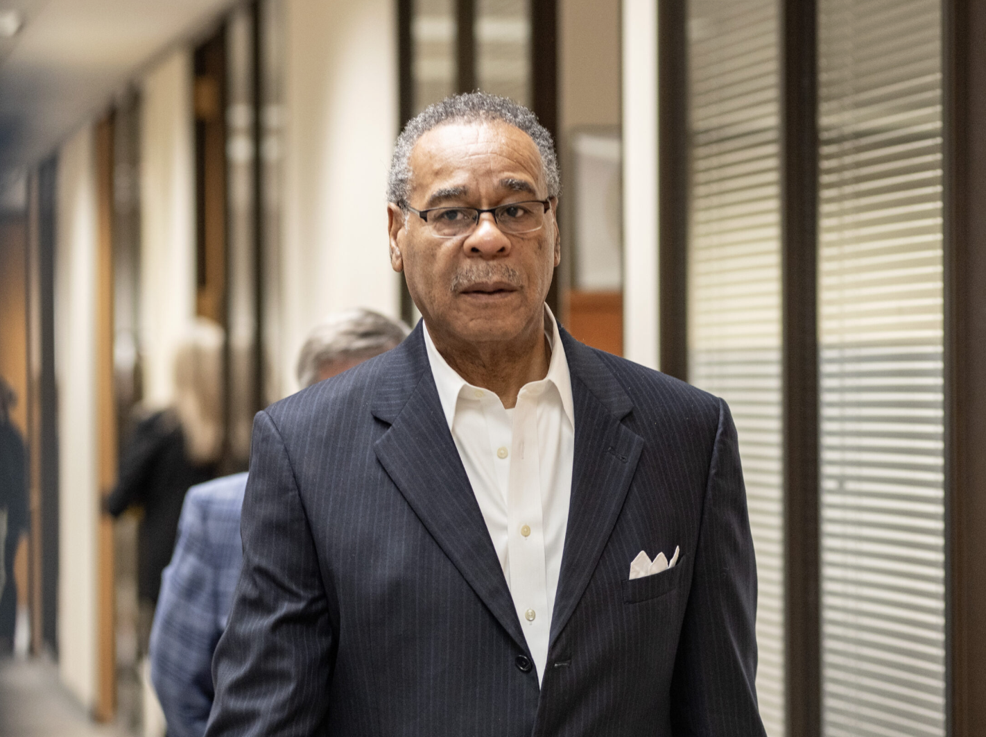 U.S. Rep Emanuel Cleaver walks through the Missouri candidate filing process in February 2024 (Annelise Hanshaw/Missouri Independent).