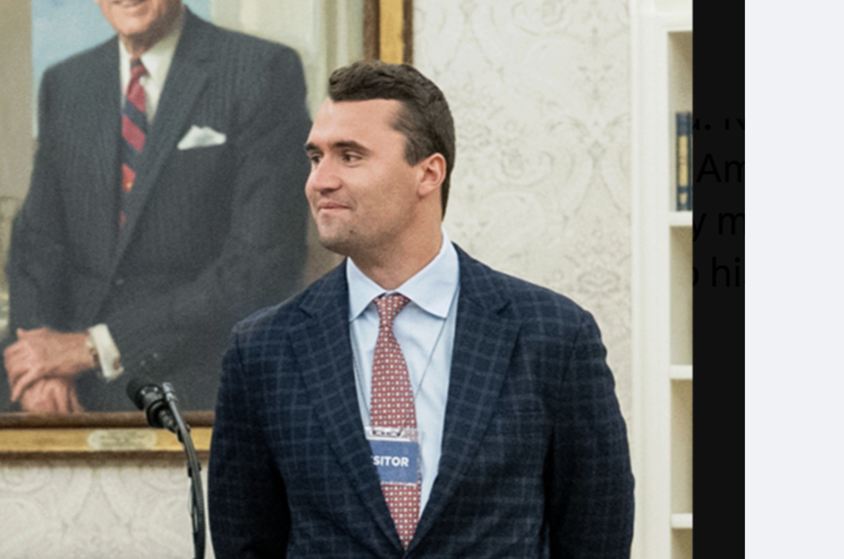File photo Charlie Kirk in the Oval Office-image courtesy White House