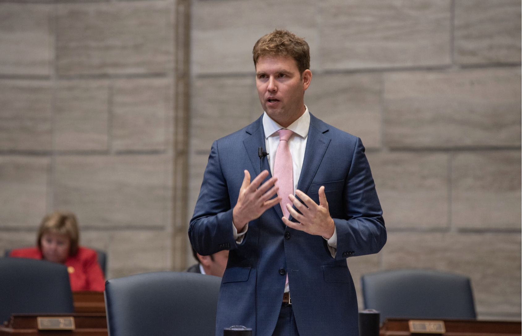 State Sen. Stephen Webber, D-Columbia, speaks on the Senate floor Wednesday afternoon, accusing Senate leadership of “cheating.” (Annelise Hanshaw/Missouri Independent
