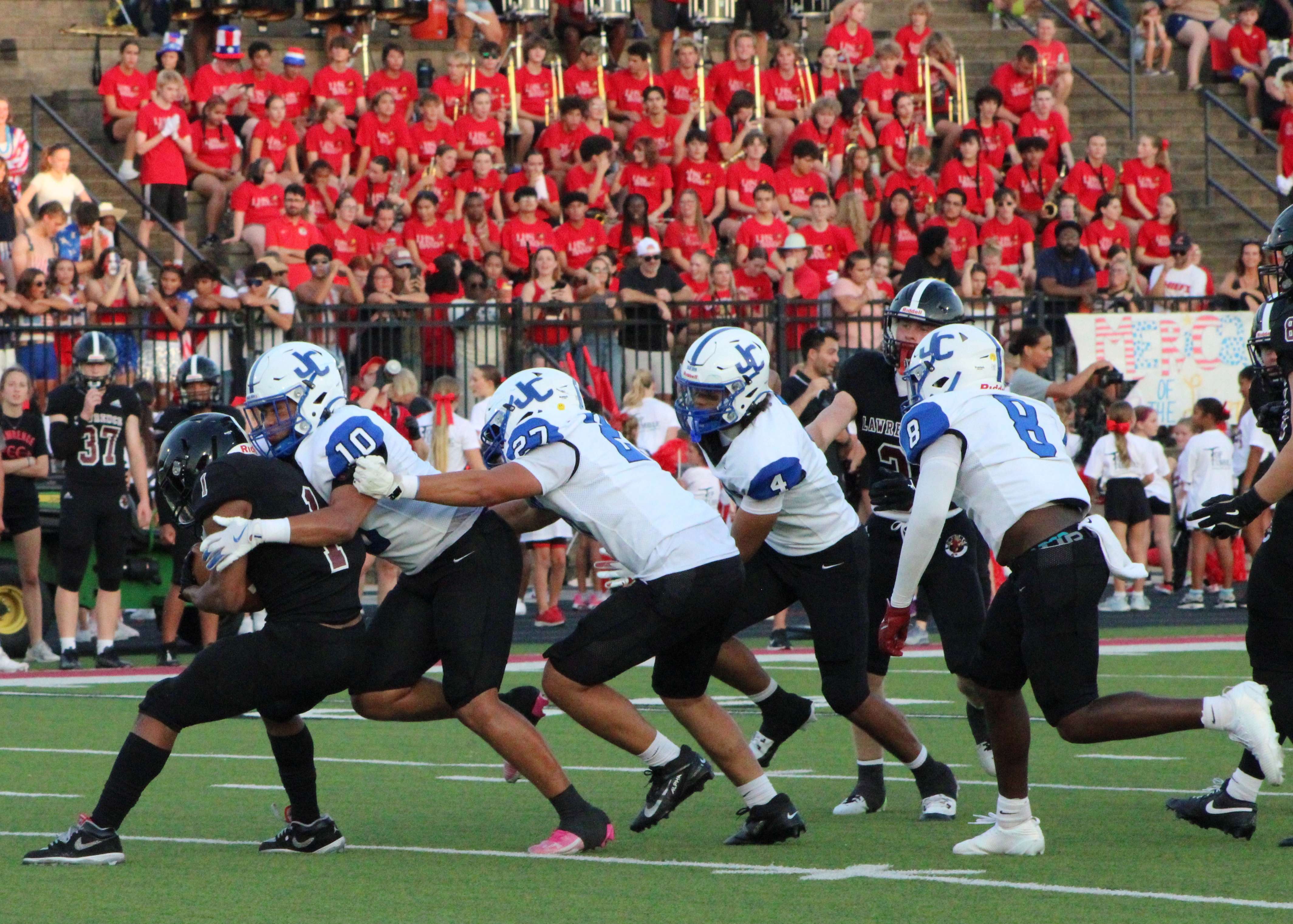 The Blue Jay defense with another dominant performance in their week two win at Lawrence.