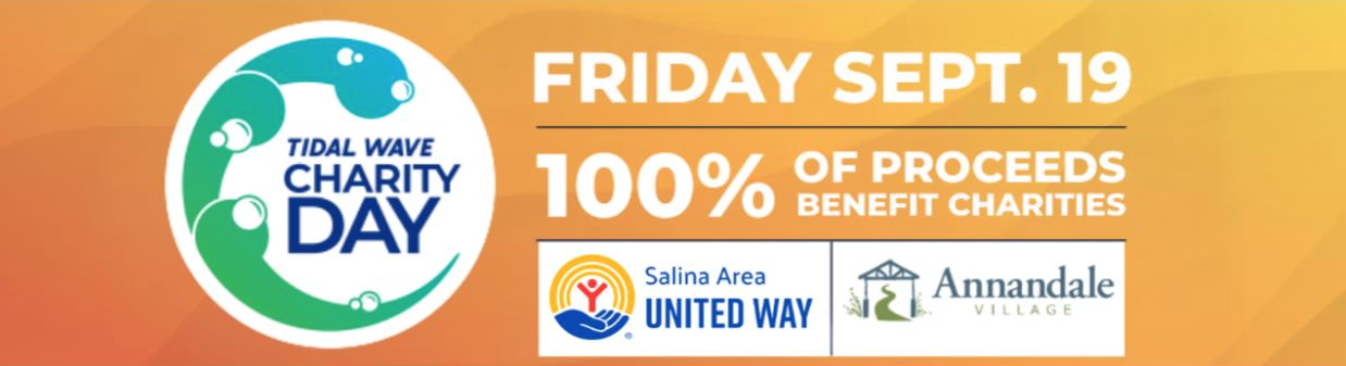 Tidal Wave Auto Spa pleased to announce its 17th annual Charity Day event will be held on <b>Friday, September 19</b>. Courtesy of Salina Area United Way