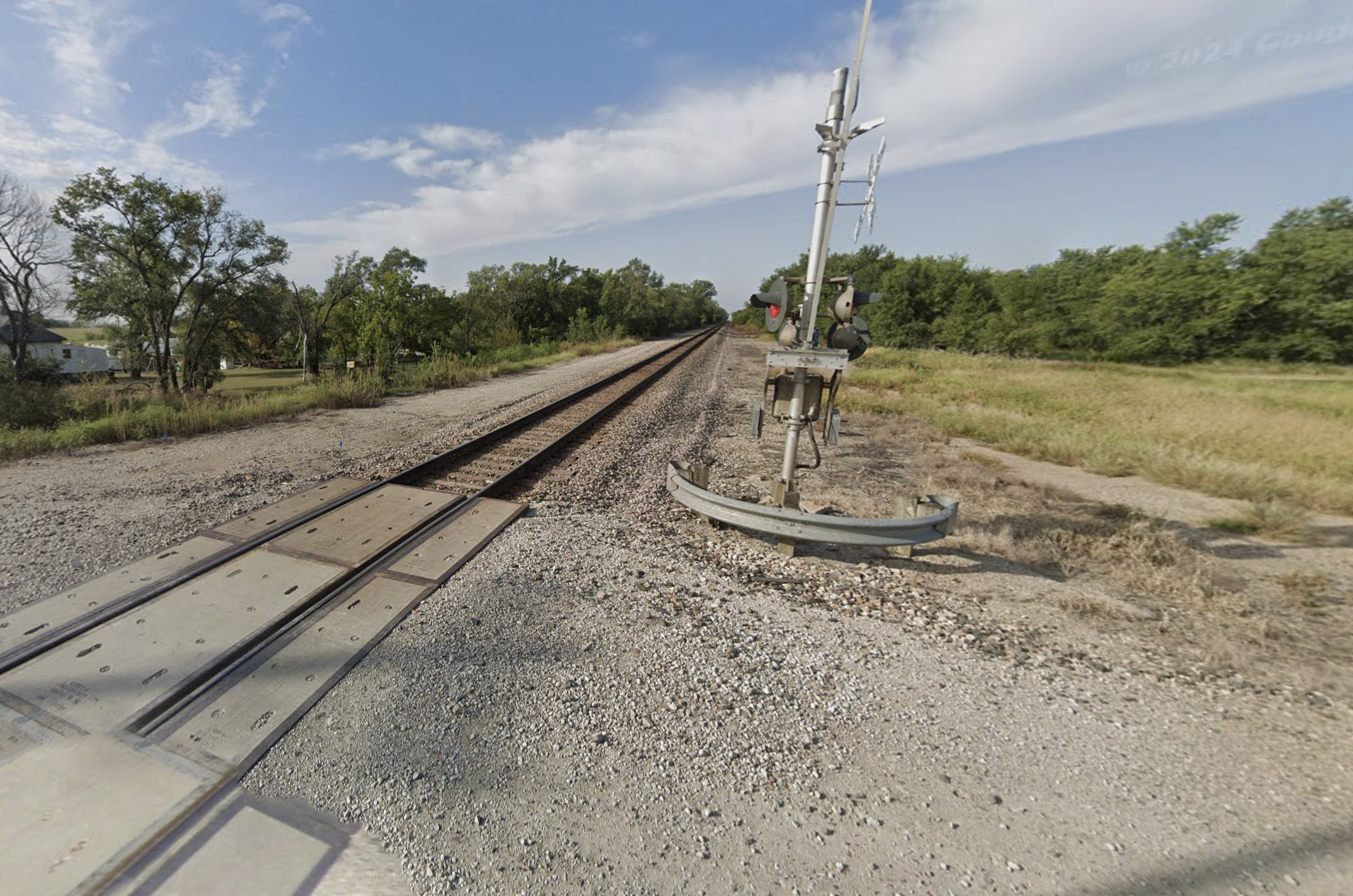Rail line near Olivet, Kansas -google image
