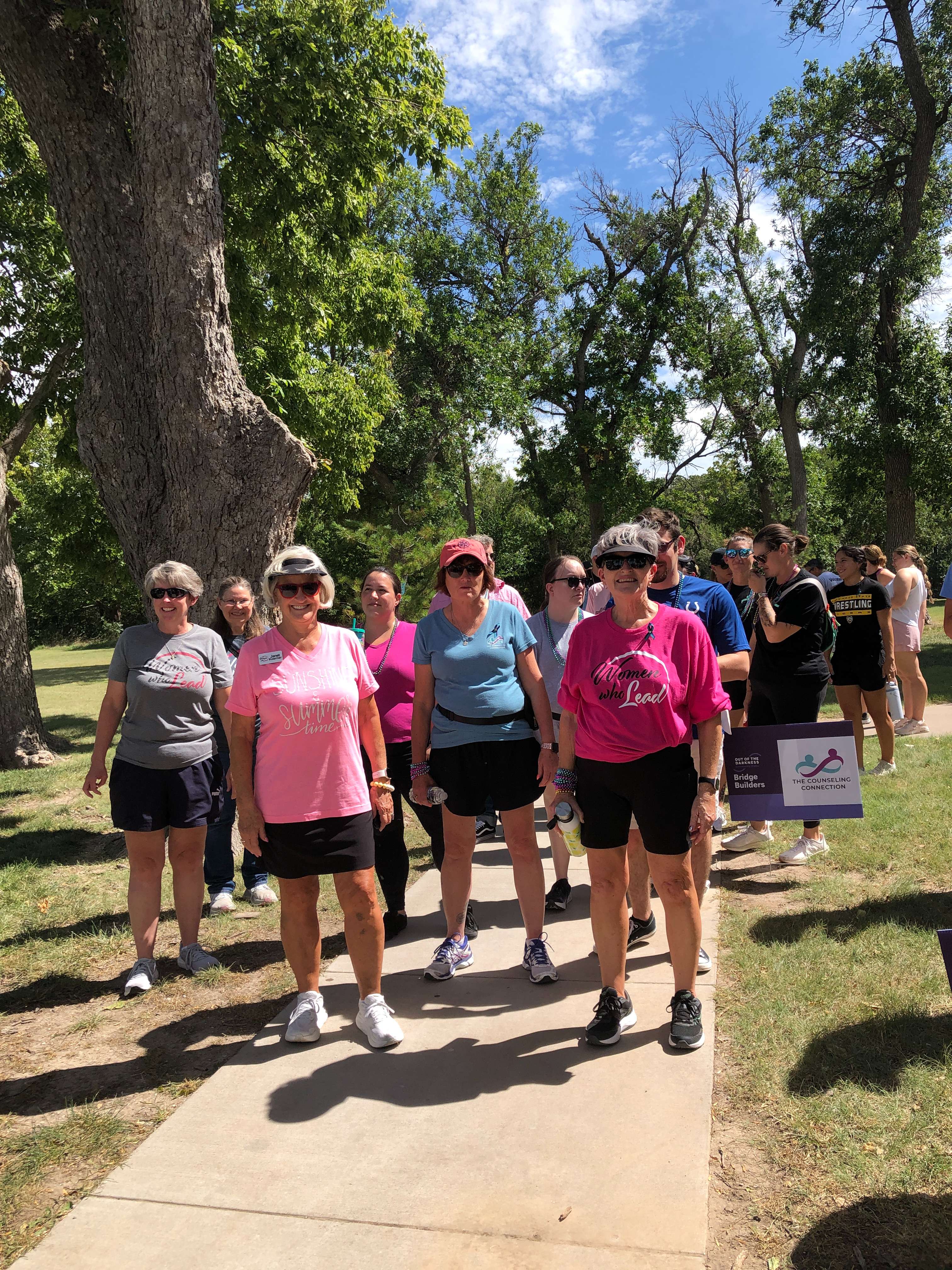 The Women Who Lead Team prepares to walk in the&nbsp;Out of Darkness Walk on Saturday in Hays.&nbsp;Photo by Cristina Janney/Hays Post