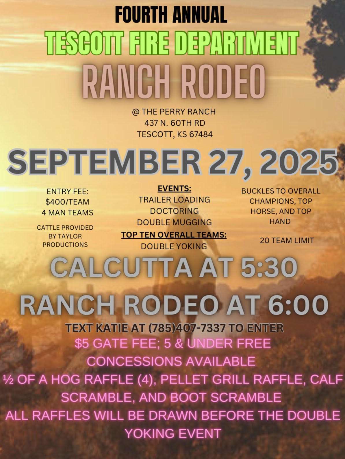 Tescott Fire Department hosting 4th annual ranch rodeo on September 27. Courtesy of Tescott Fire Department