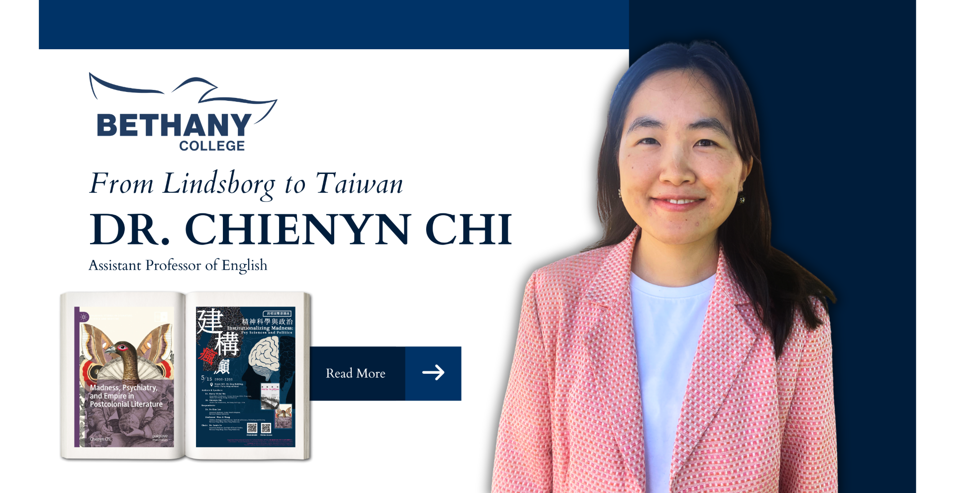 Bethany College English Professor, Dr. Chienyn Chi invited to speak at National Yang Ming Chiao Tung University in Taiwan. Courtesy of Bethany College