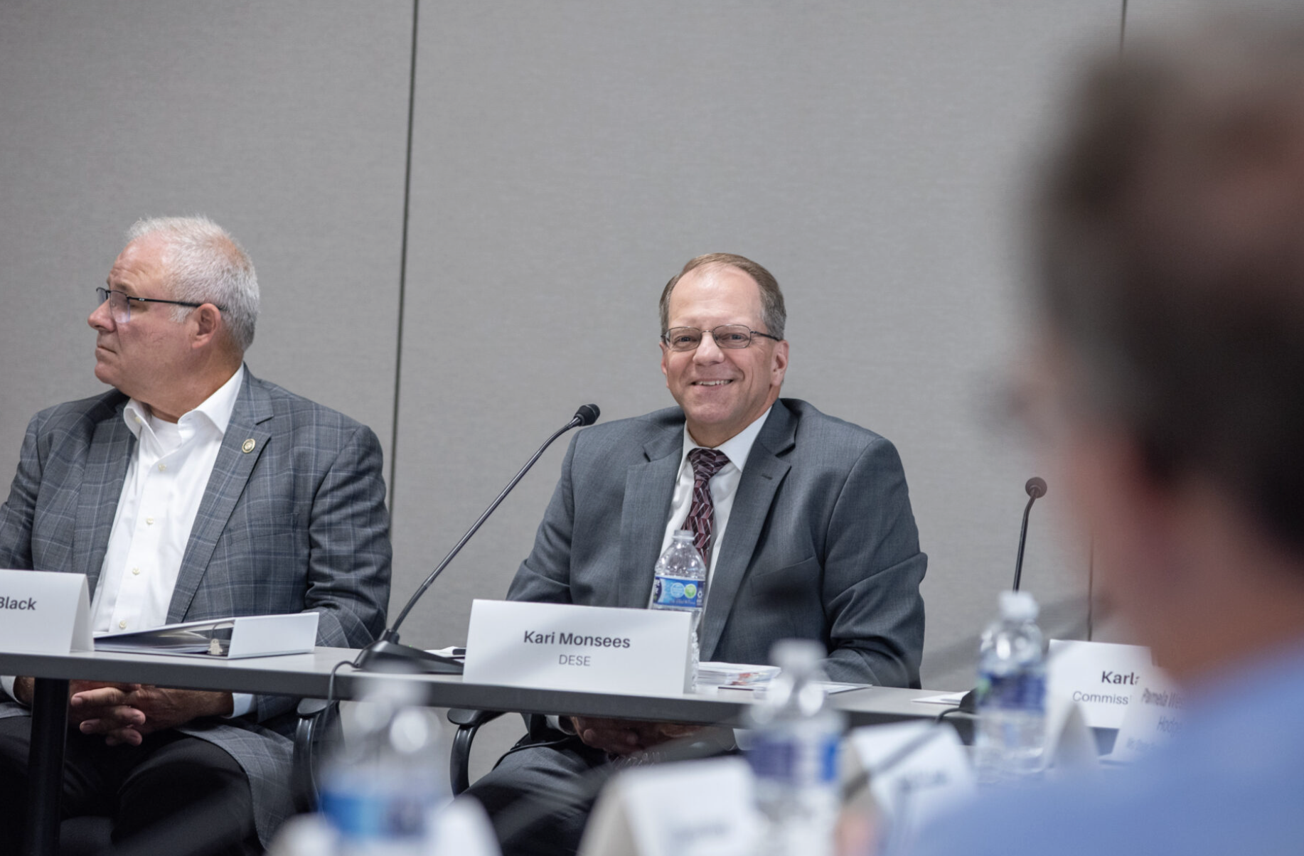 Kari Monsees, the state education department’s former finance chief, discusses the state’s public education funding formula during the Missouri School Funding Modernization Task Force meeting Sept. 9 (Annelise Hanshaw/Missouri Independent).