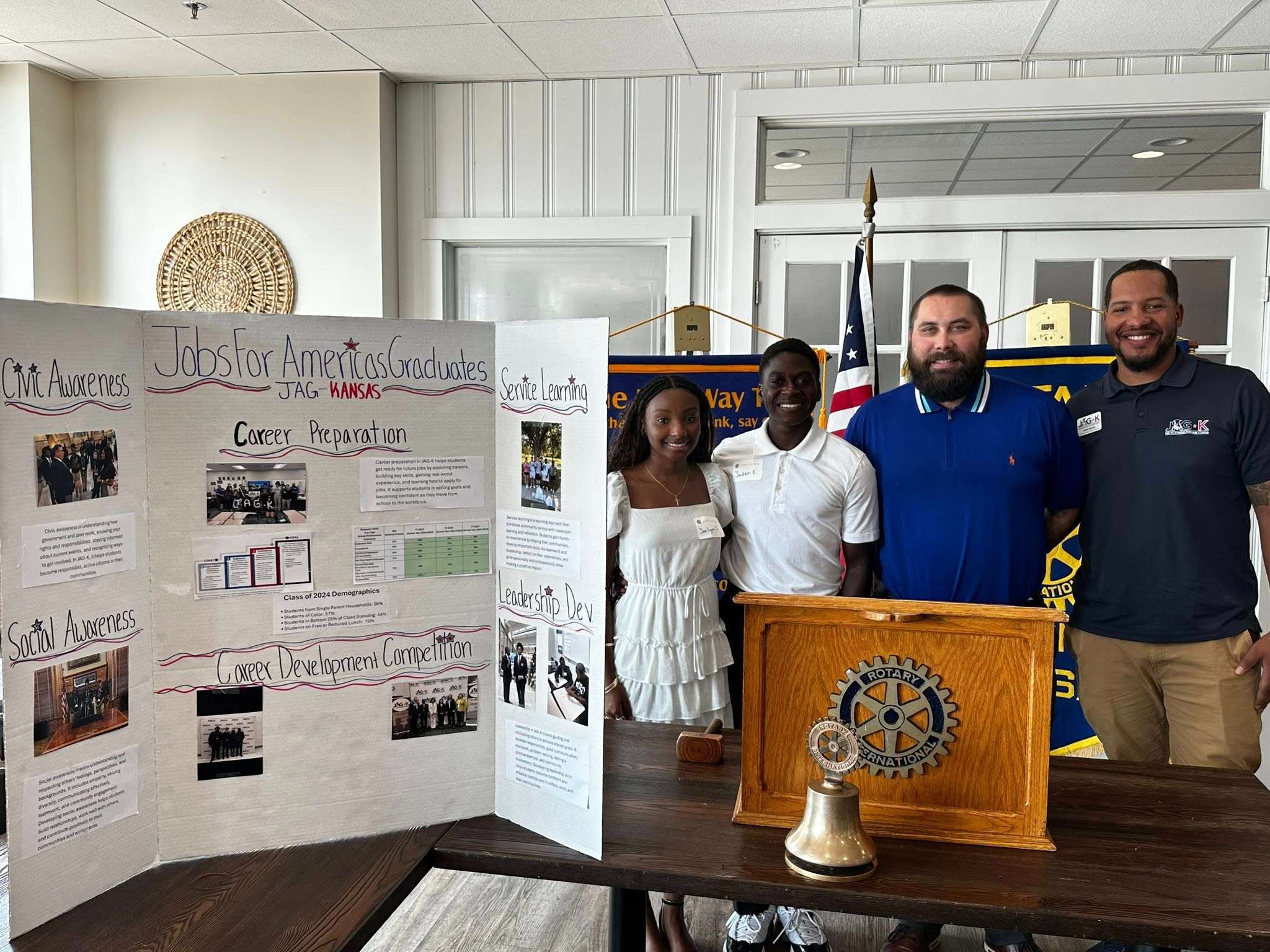 JAG-K Program - Pictured left to right: Jae’Lynn Dennard, Jaden Exantus, James Denton, and Willie Woods