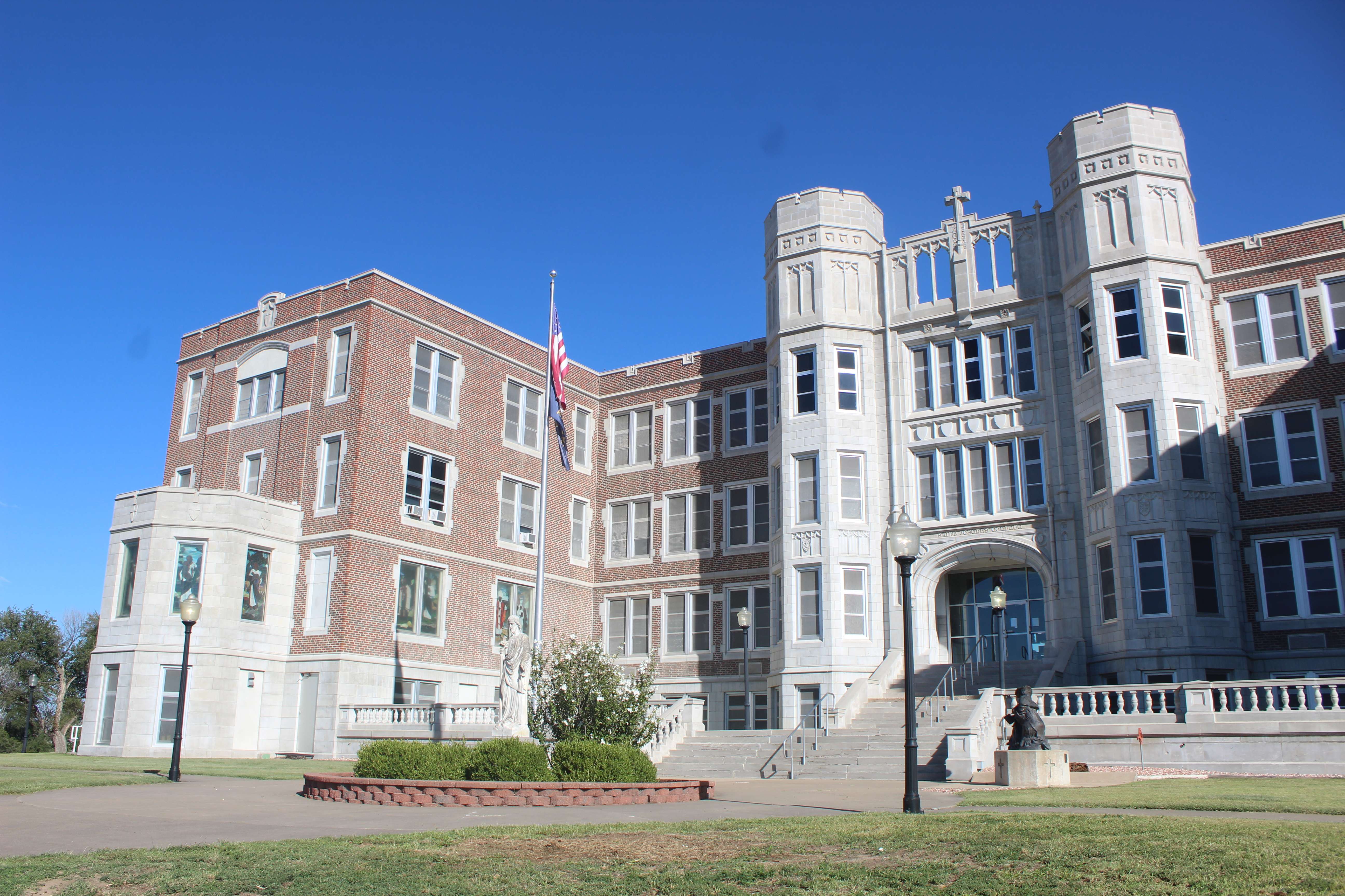 The entrance to Thomas More Prep-Marian. Photo by Cristina Janney/Hays Post