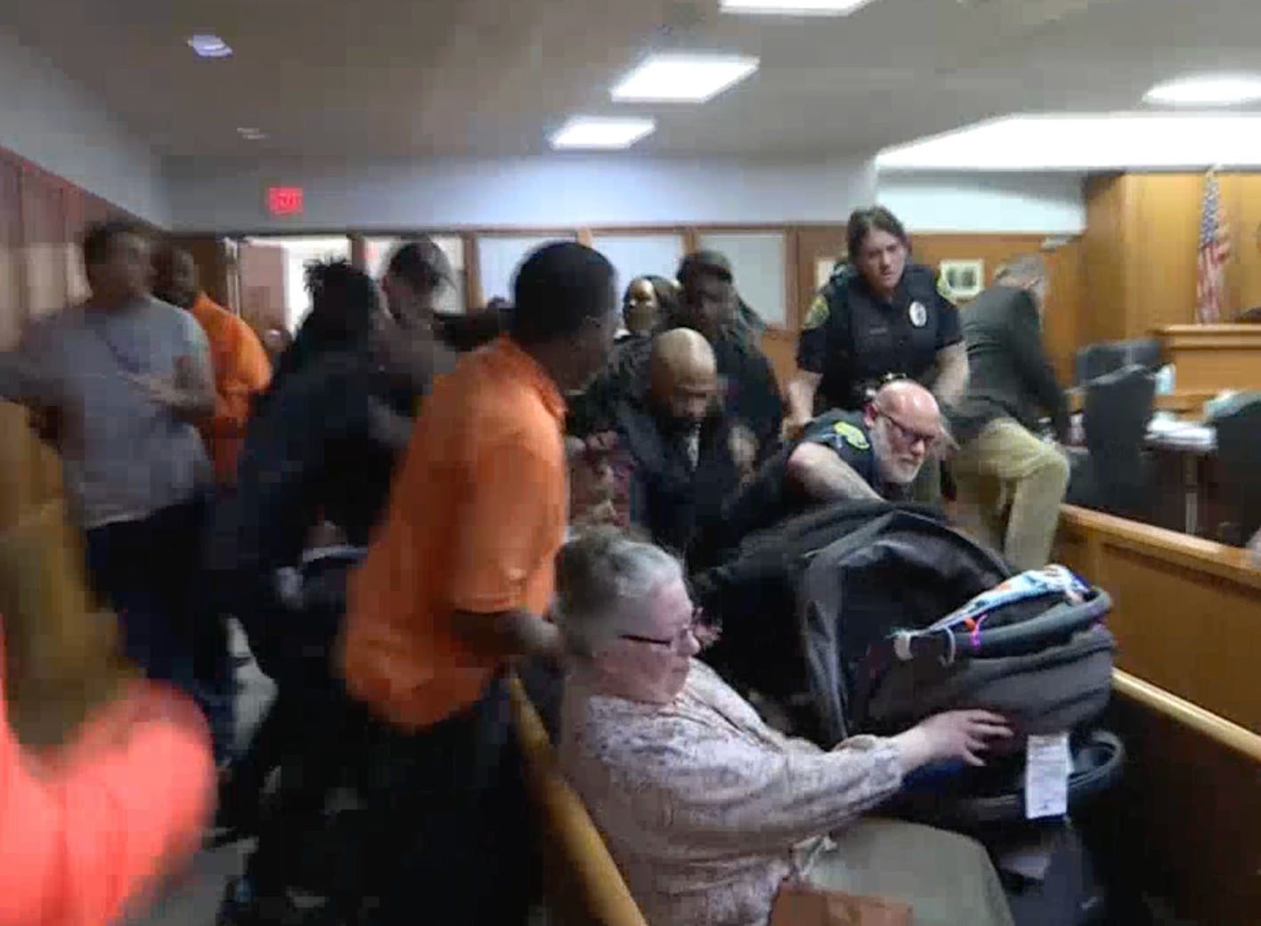 Courtroom brawl image courtesy KWCH