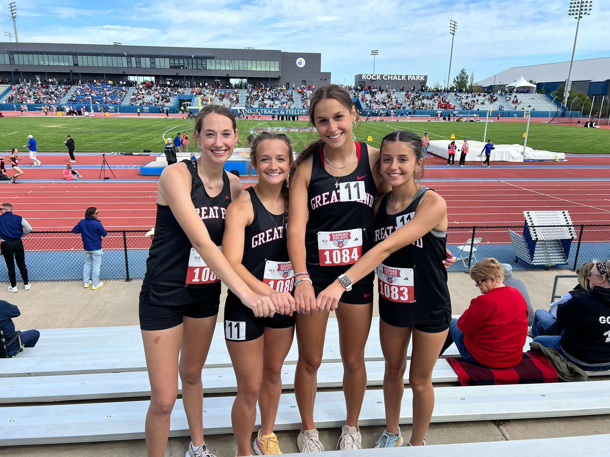 The distance medley relay team of Addy Nicholson, Reese Bullard, Sadie Spray, and Sienna Smith set a school record&nbsp; in&nbsp; 2024.&nbsp; (courtesy photo)