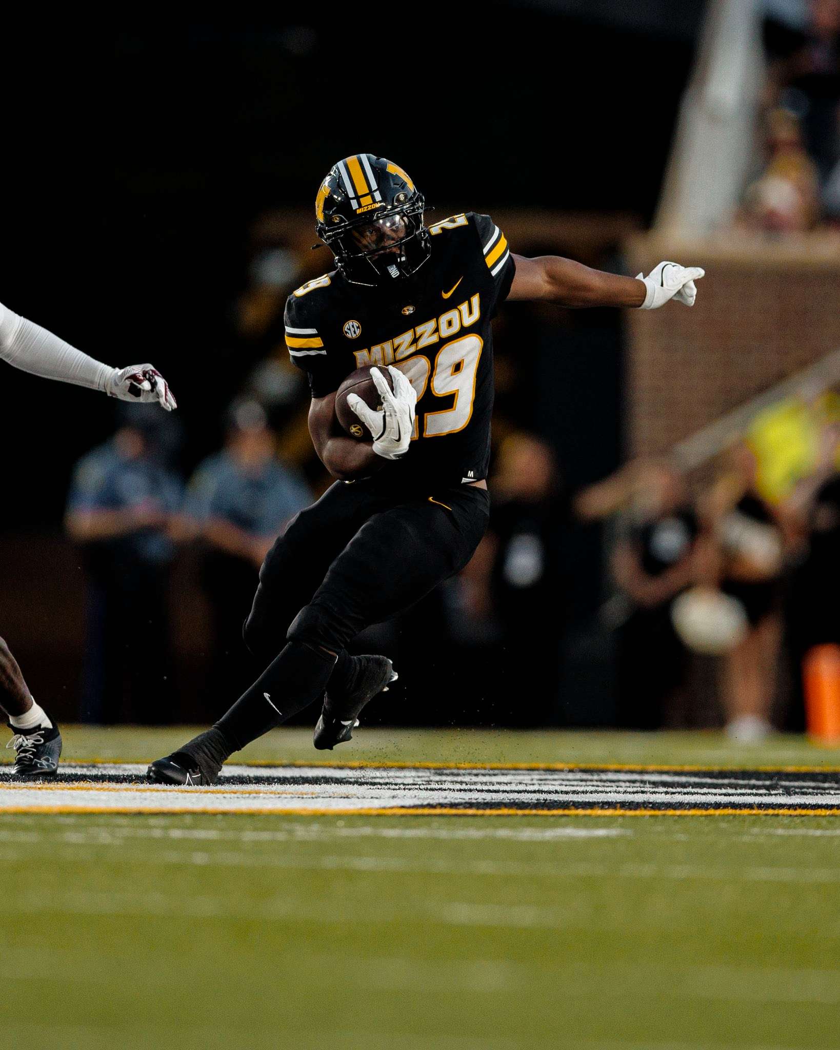 Missouri running back Ahmad Hardy had another big day, rushing 22 times for 138 yards and a touchdown as Mizzou beat South Carolina 29-20 to reclaim the Mayors Cup/ Photo courtesy of Mizzou Football on X